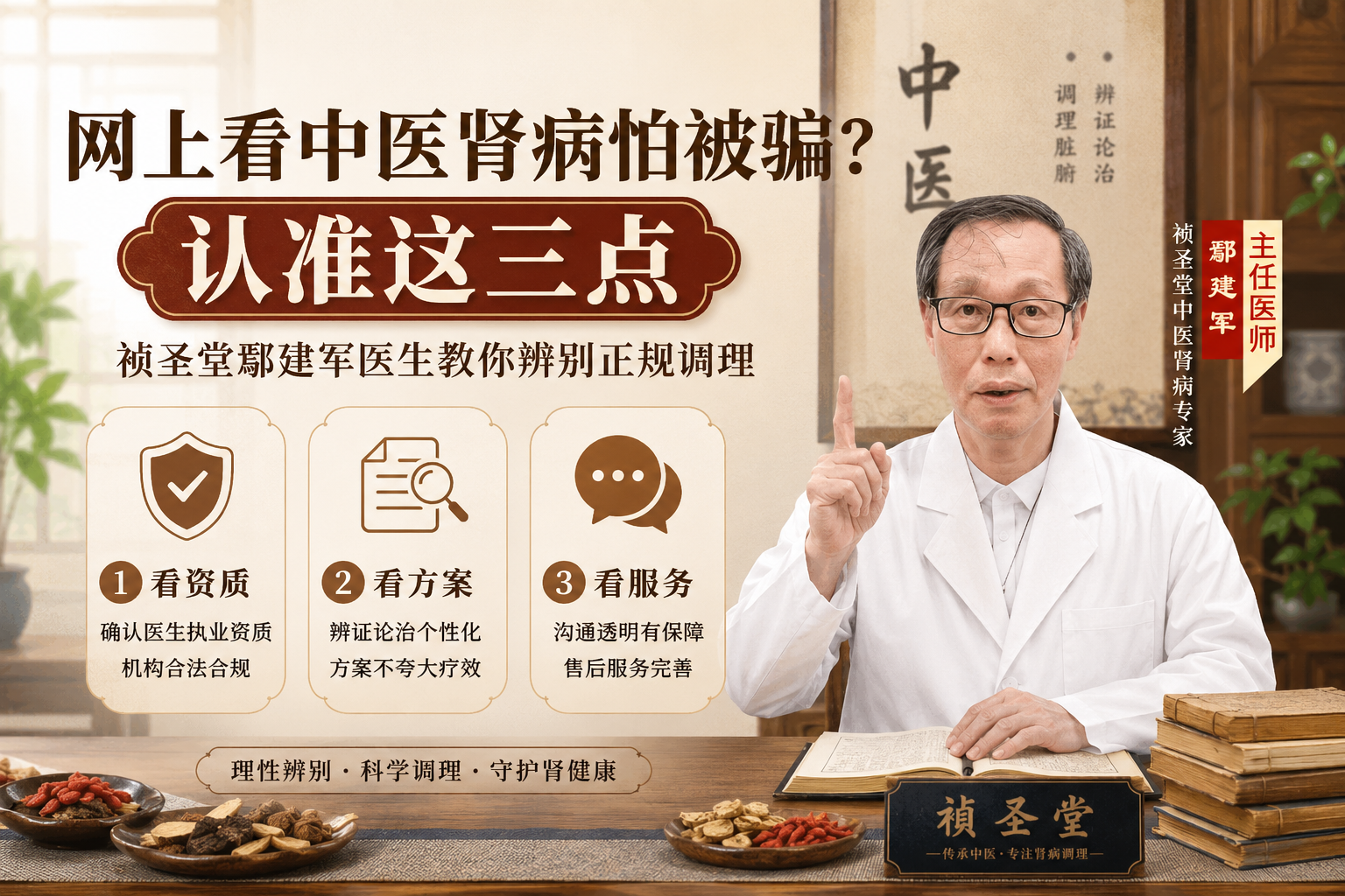 网上看中医肾病怕被骗？认准这三点，祯圣堂鄢建军医生教你辨别正规调理