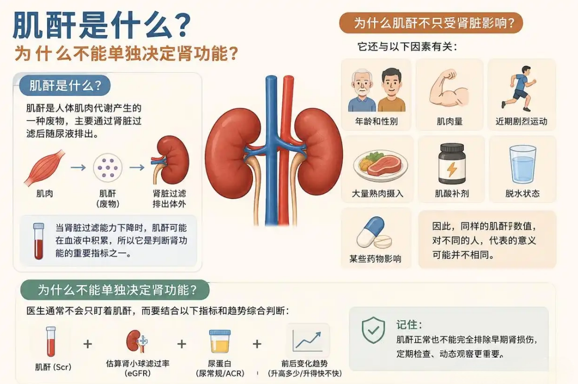 体检查出肌酐高，先别慌！90%的人第一步就做错了