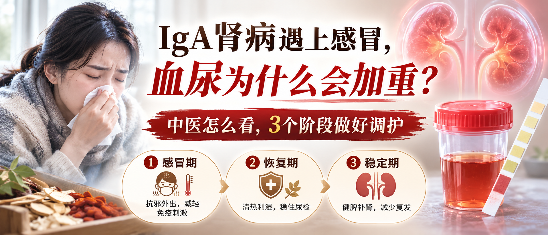 IgA肾病遇上感冒，血尿为什么会加重？中医怎么看，3个阶段做好调护