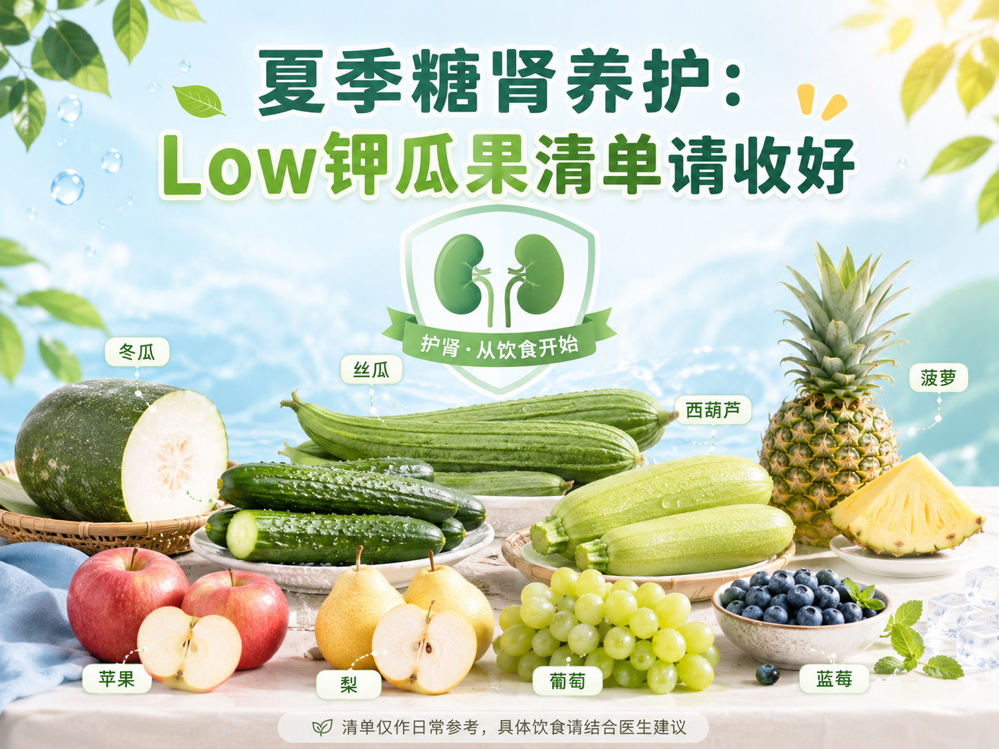 夏季糖肾养护：Low钾瓜果清单请收好