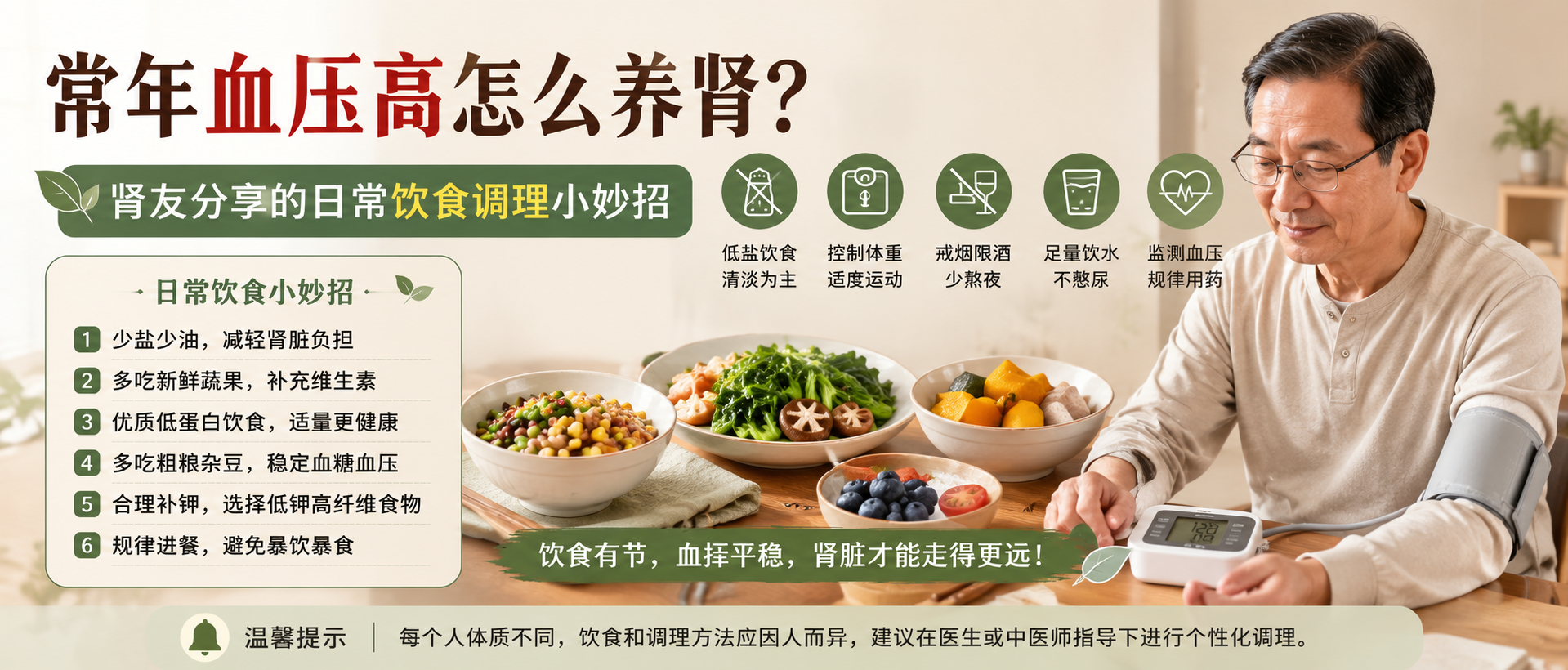 常年血压高怎么养肾？肾友分享的日常饮食调理小妙招