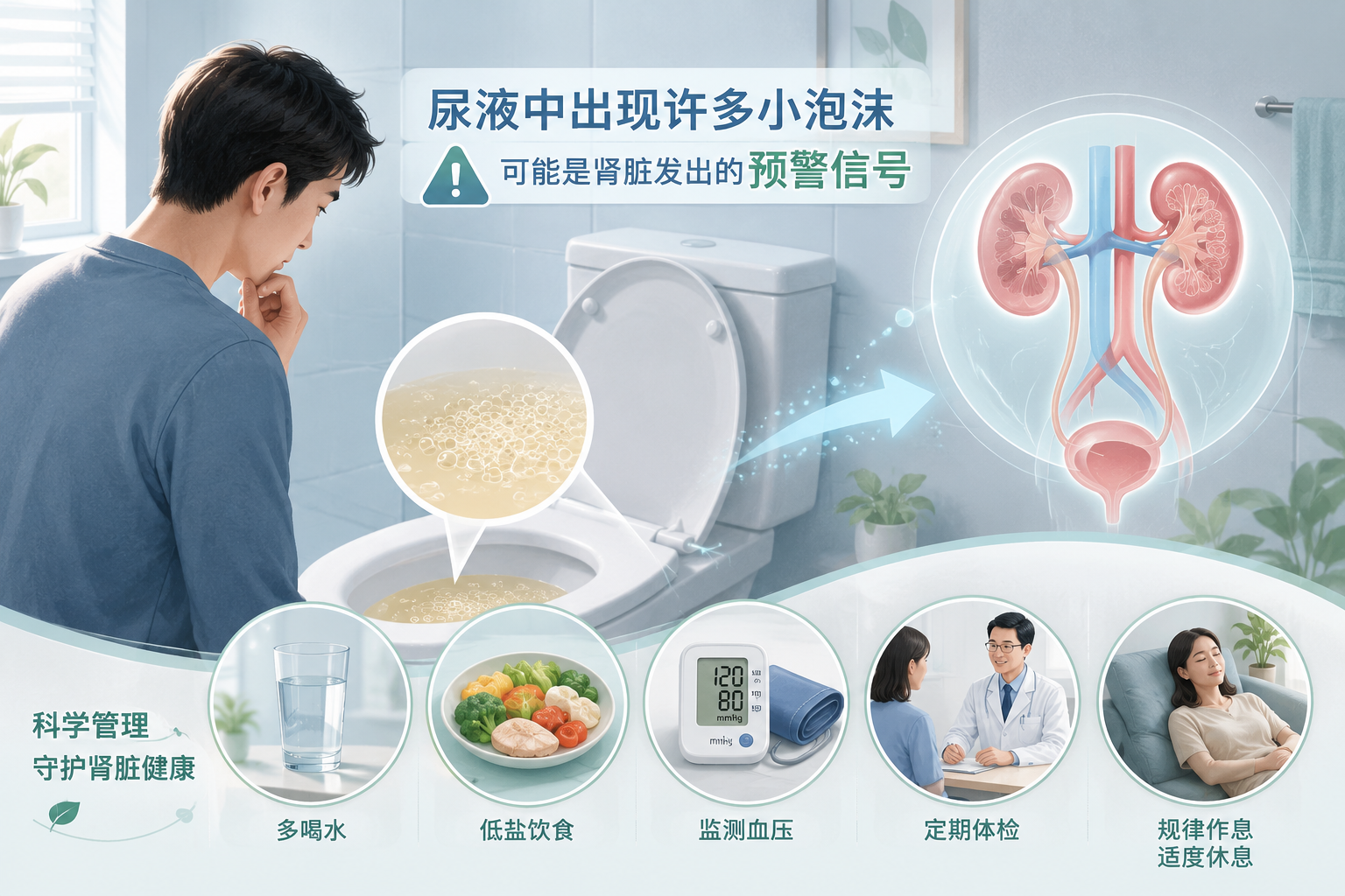 最近小便异常有很多小气泡该怎么改善？IGA肾病常见早期信号：小便有气泡该如何做好日常调理