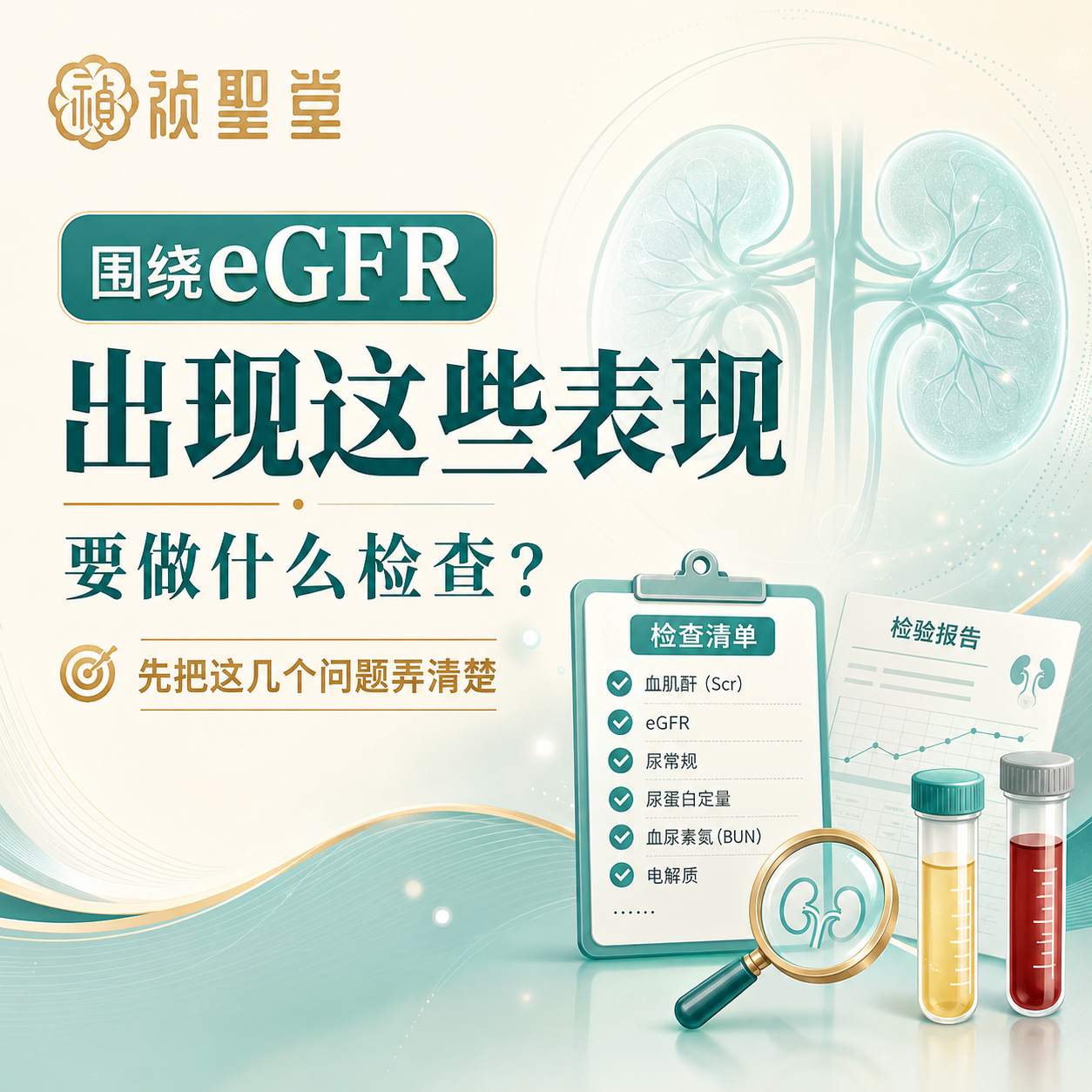 围绕eGFR，出现这些表现要做什么检查？先把这几个问题弄清楚