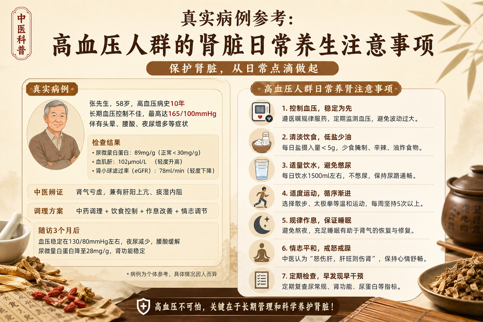 真实病例参考：高血压人群的肾脏日常养生注意事项