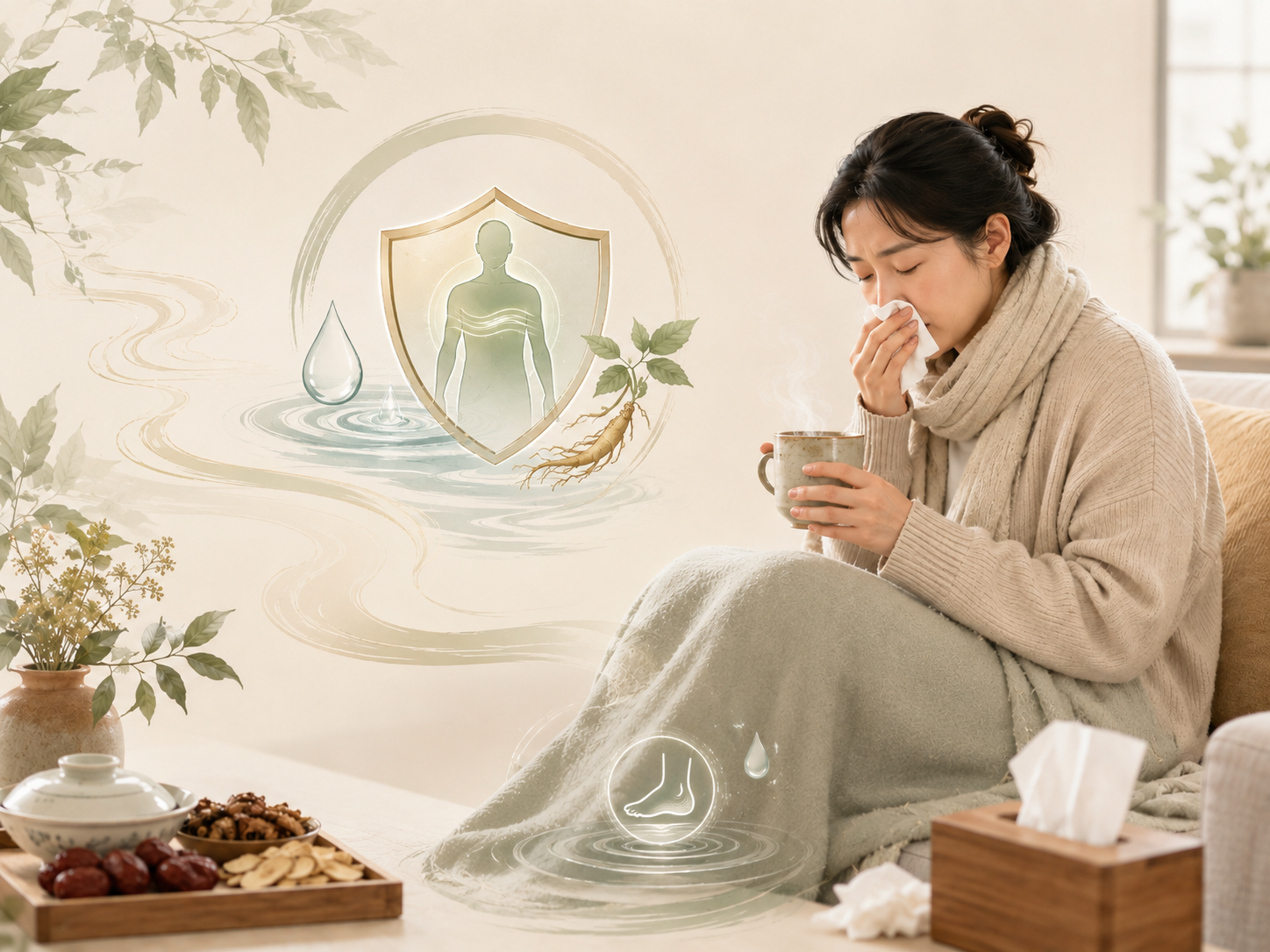 体弱易感冒+腿肿，中医说"卫虚水停"咋办