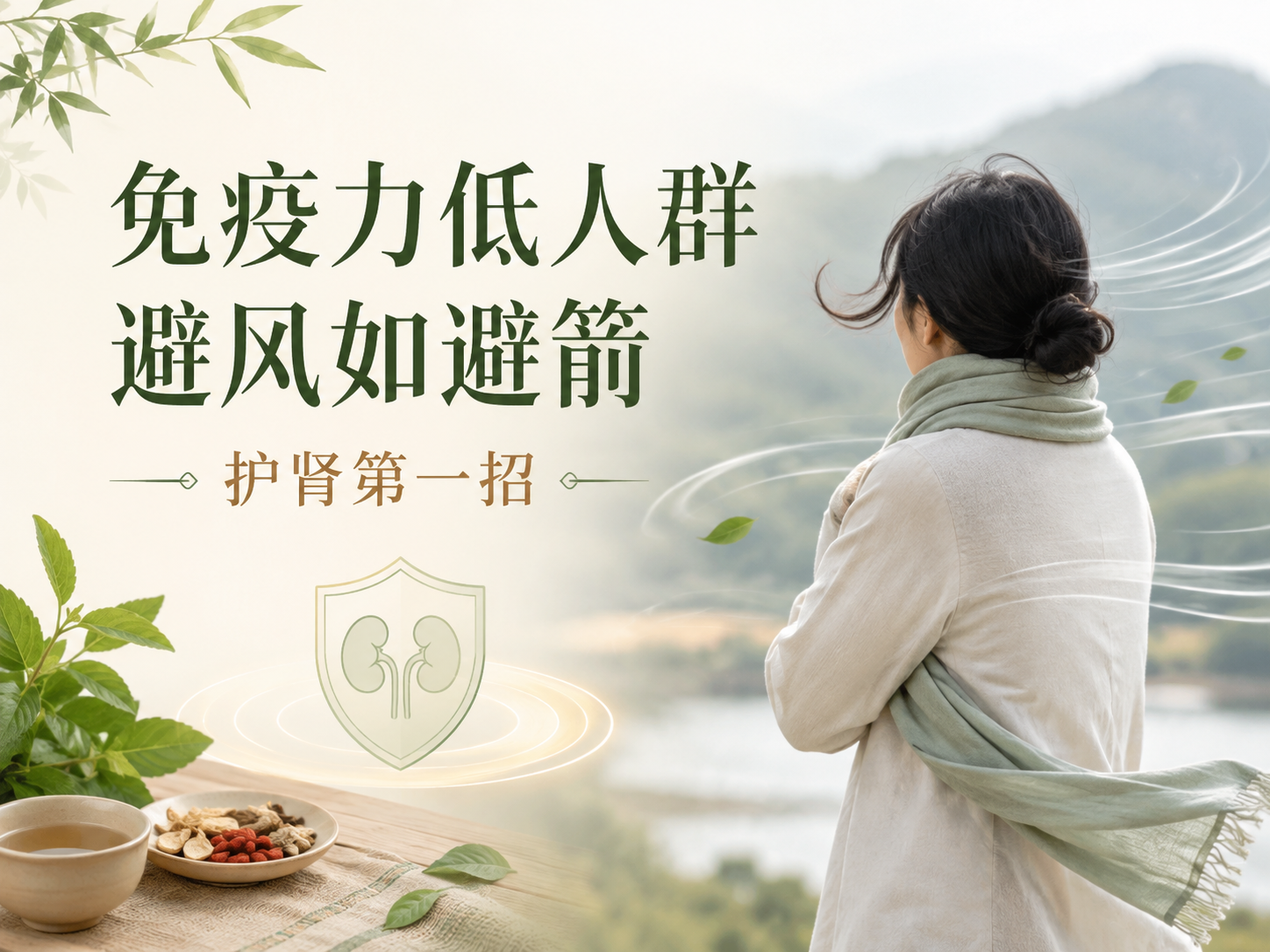 免疫力低人群避风如避箭，护肾第一招