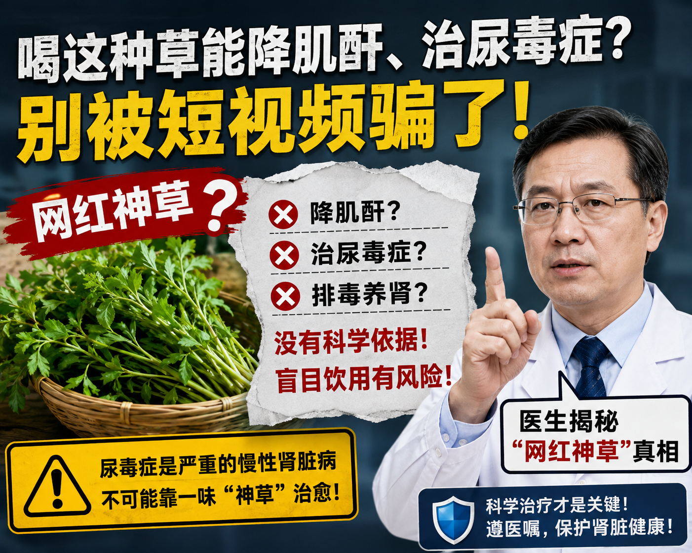 喝这种草能降肌酐、治尿毒症？别被短视频骗了！医生揭秘“网红神草”真相