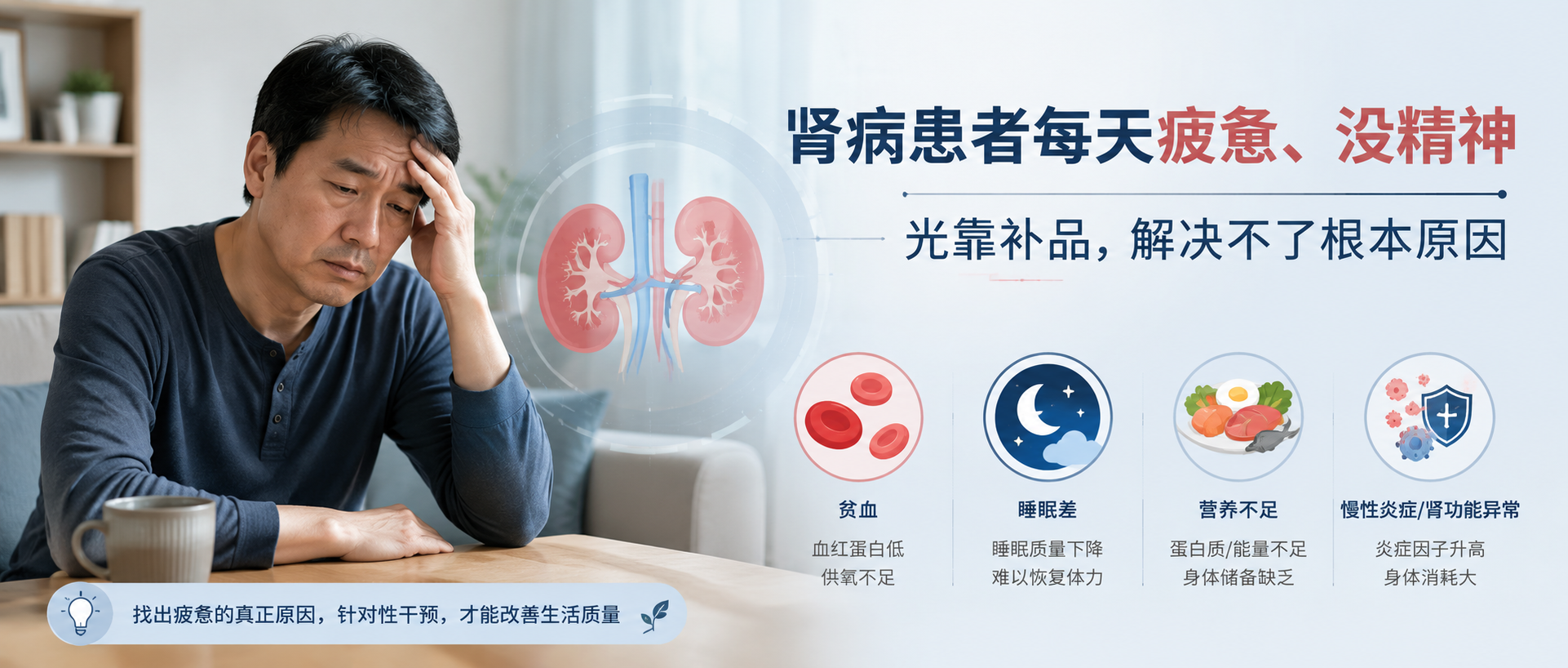 肾病患者天天乏力、没精神？医生：这几个原因不解决，吃再多补药也白搭