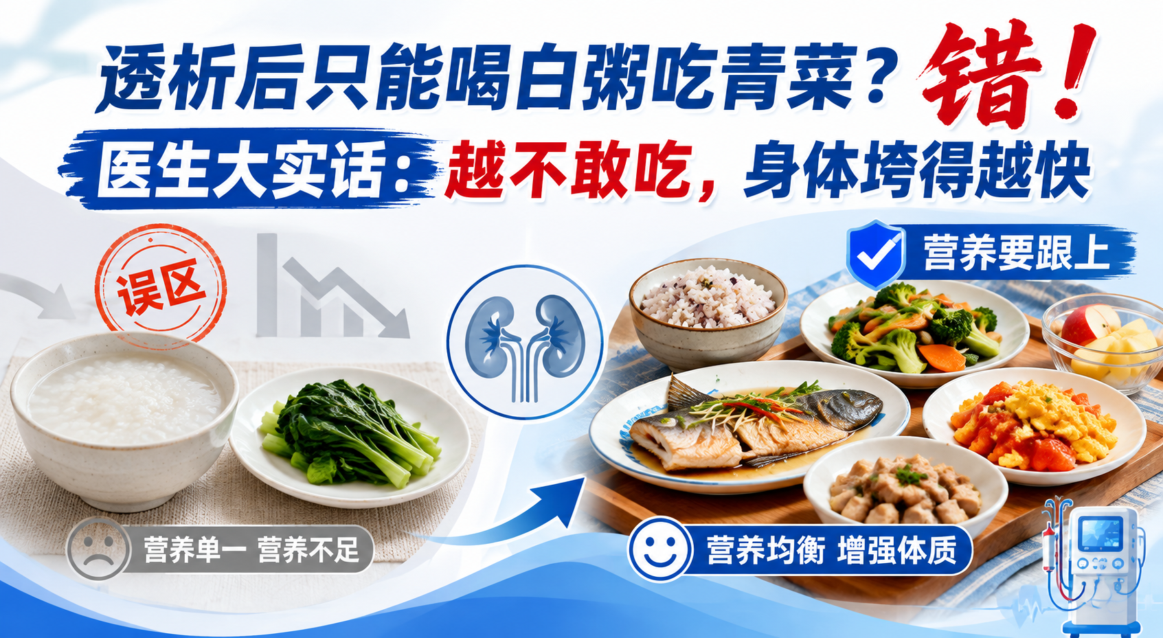 透析后只能喝白粥吃青菜？错！医生大实话：越不敢吃，身体垮得越快