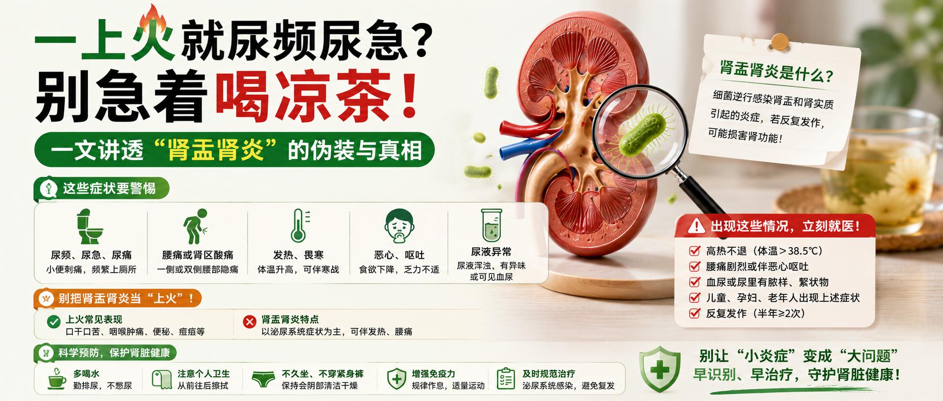 一上火就尿频尿急？别急着喝凉茶！一文讲透“肾盂肾炎”的伪装与真相