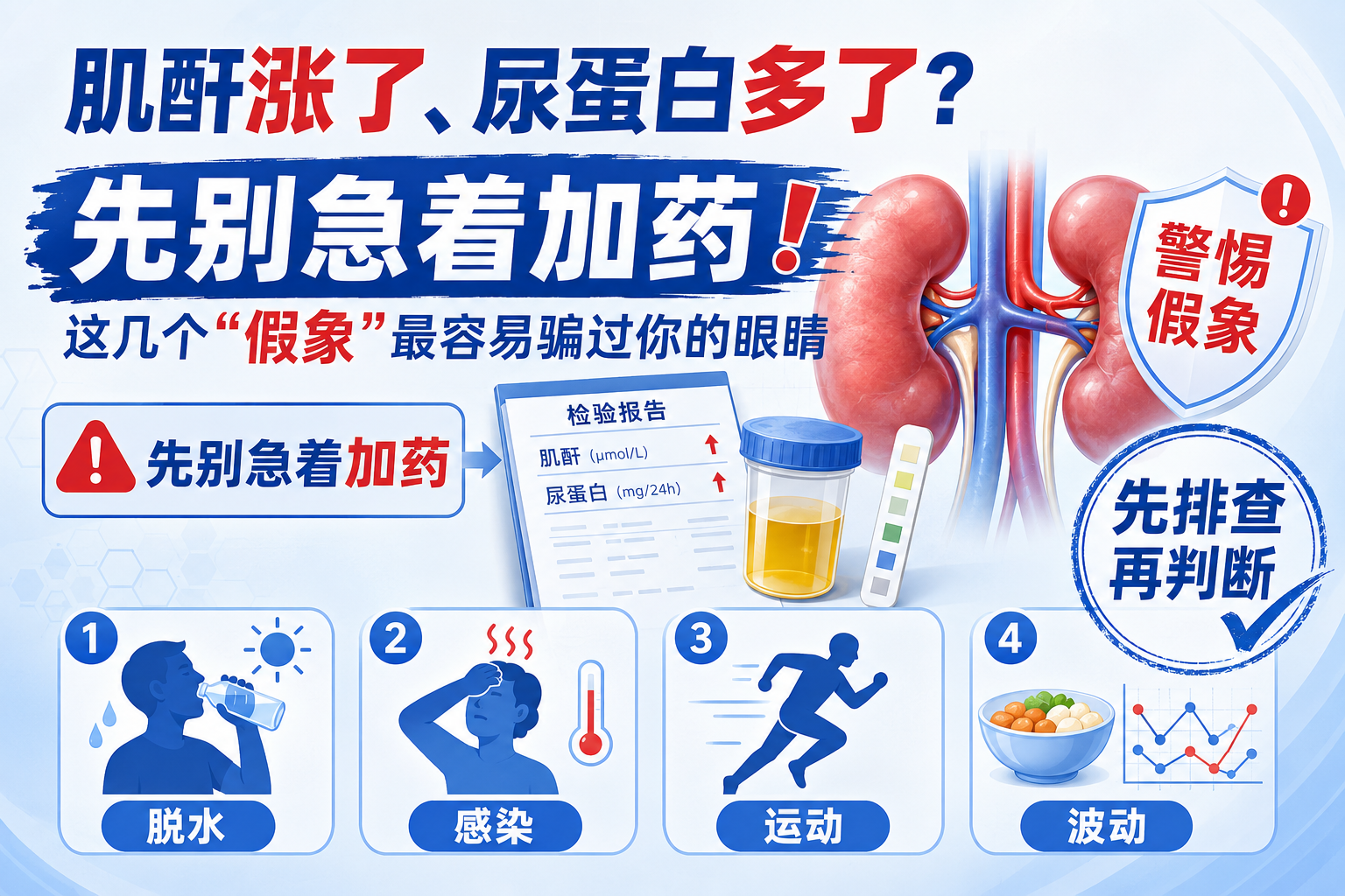 肌酐涨了、尿蛋白多了？先别急着加药！这几个“假象”最容易骗过你的眼睛