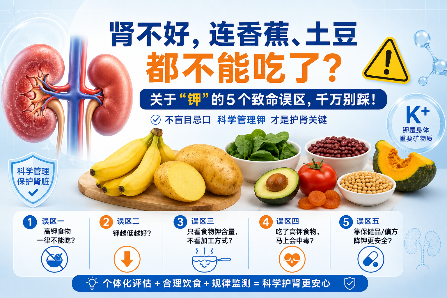 肾不好，连香蕉、土豆都不能吃了？关于“钾”的5个致命误区，千万别踩！