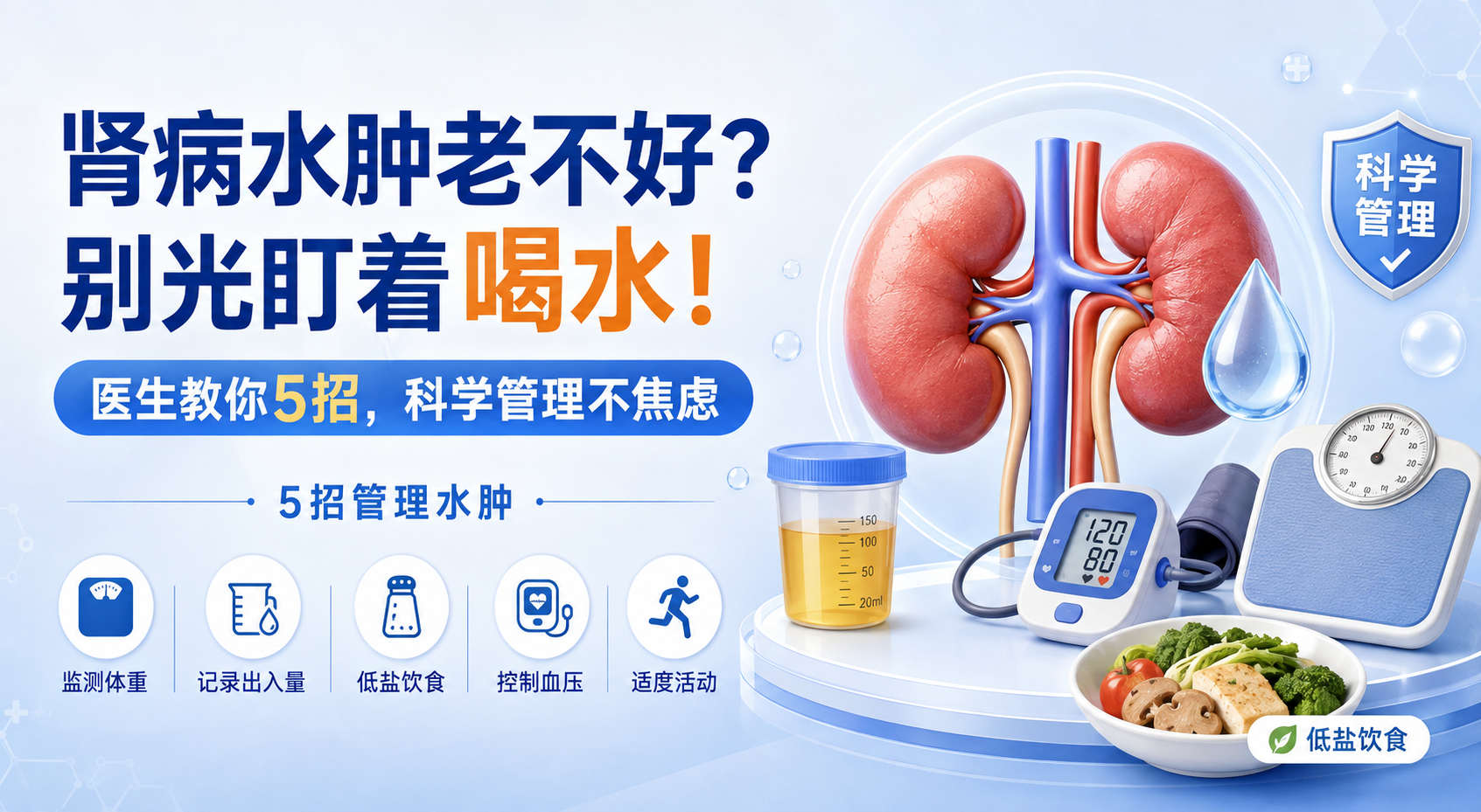 肾病水肿老不好？别光盯着喝水！医生教你5招，科学管理不焦虑