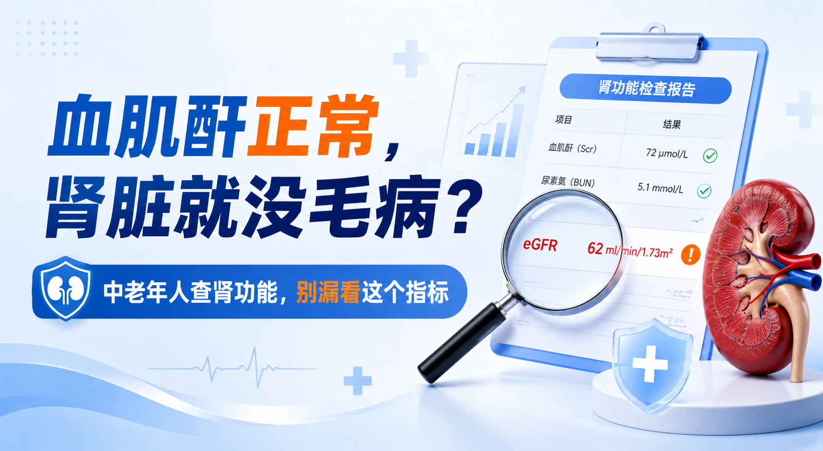 血肌酐正常，肾脏就没毛病？医生提醒：中老年人查肾功能，千万别漏看这个指标