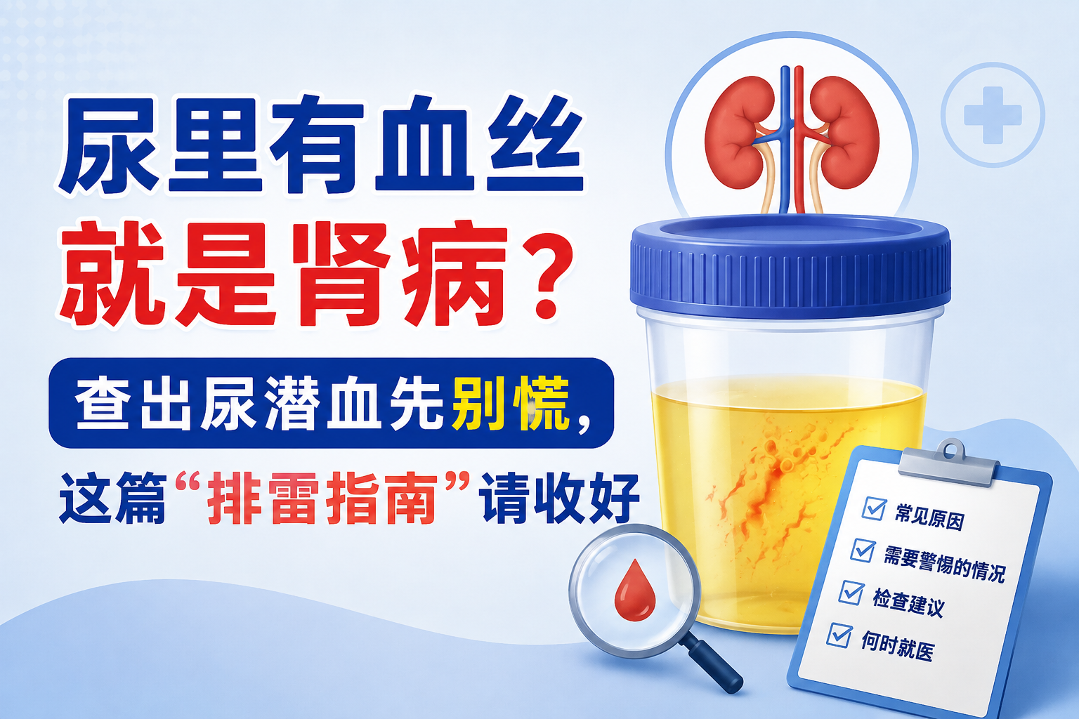尿里有血丝就是肾病？查出尿潜血先别慌，这篇“排雷指南”请收好