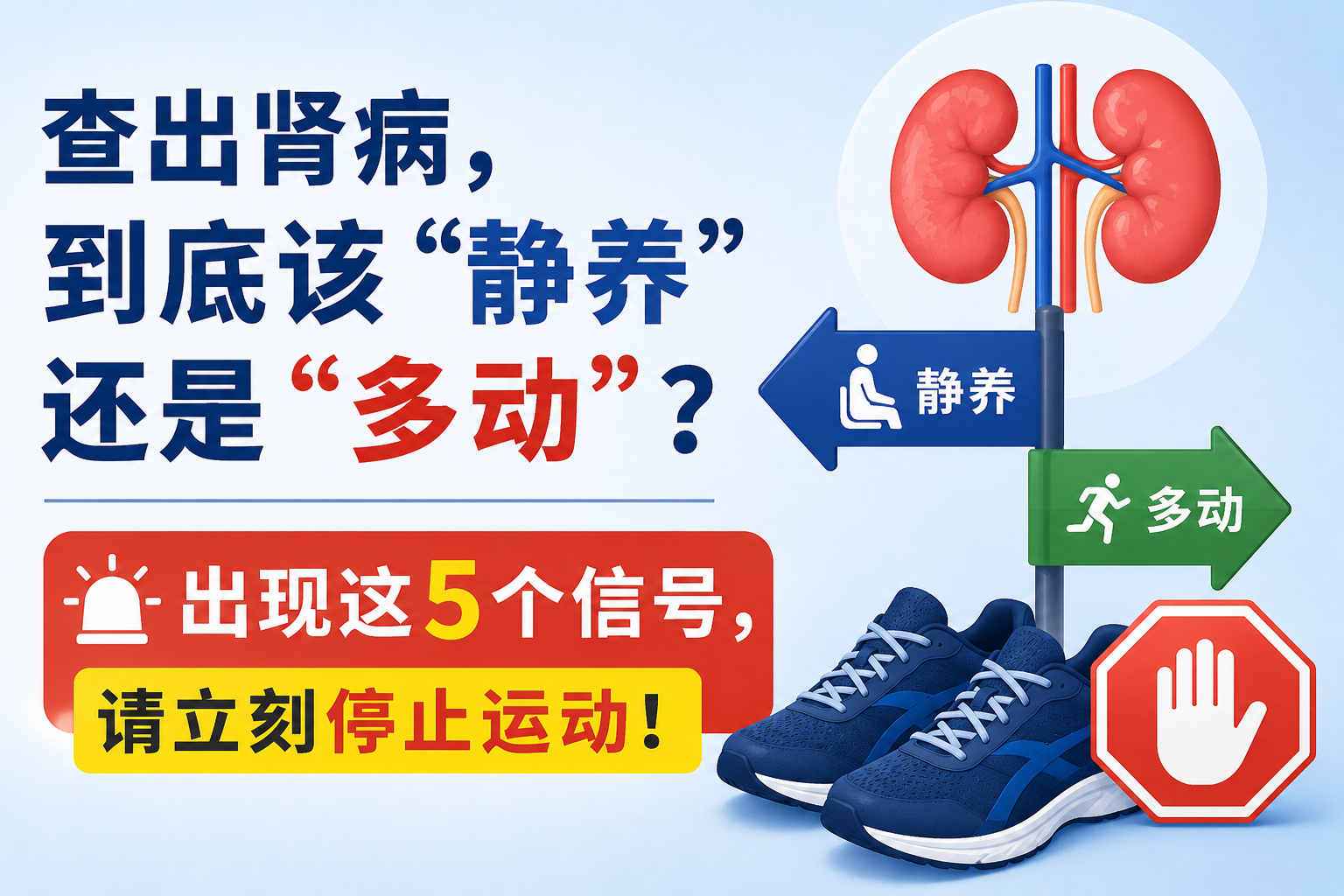 查出肾病，到底该“静养”还是“多动”？出现这5个信号，请立刻停止运动！