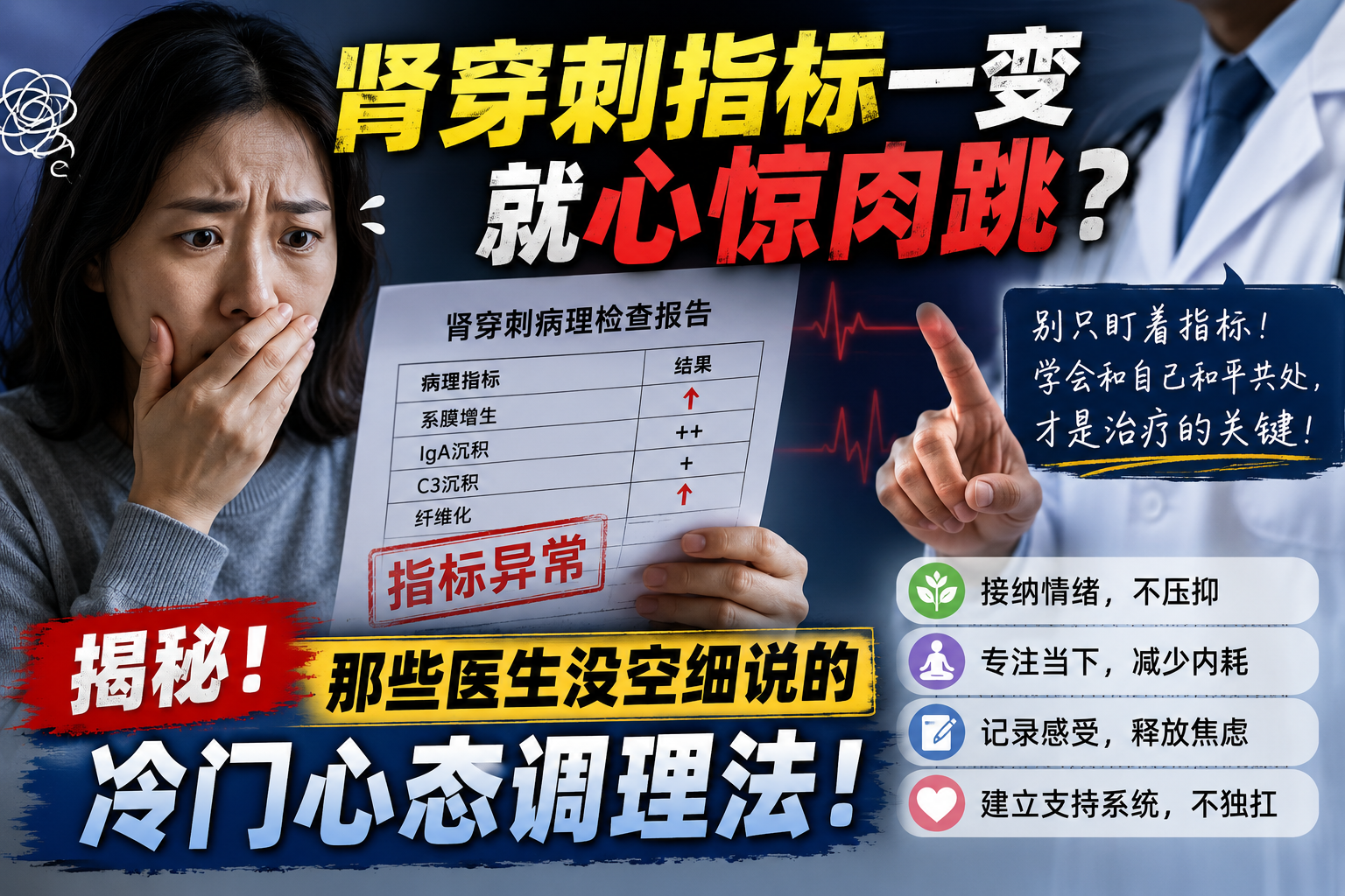 肾穿刺报告一出来就心惊肉跳？几个门诊里常来不及细说的心态调整法