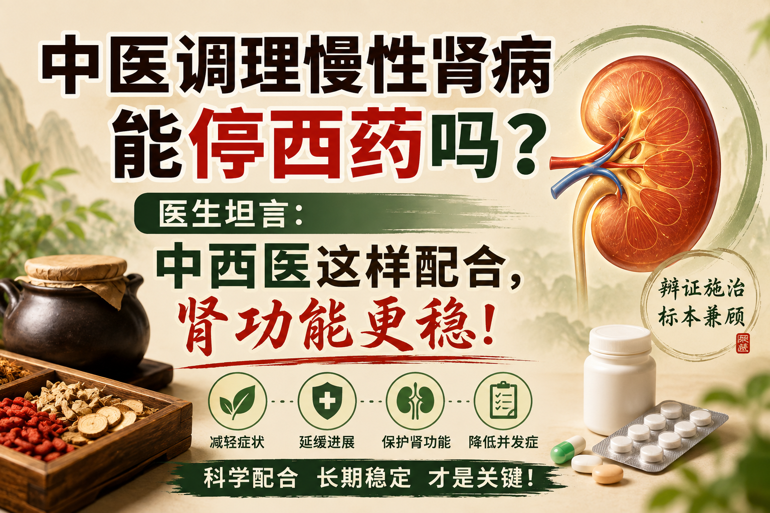 中医调理慢性肾病能停西药吗？医生提醒：中西医这样配合，管理更稳妥