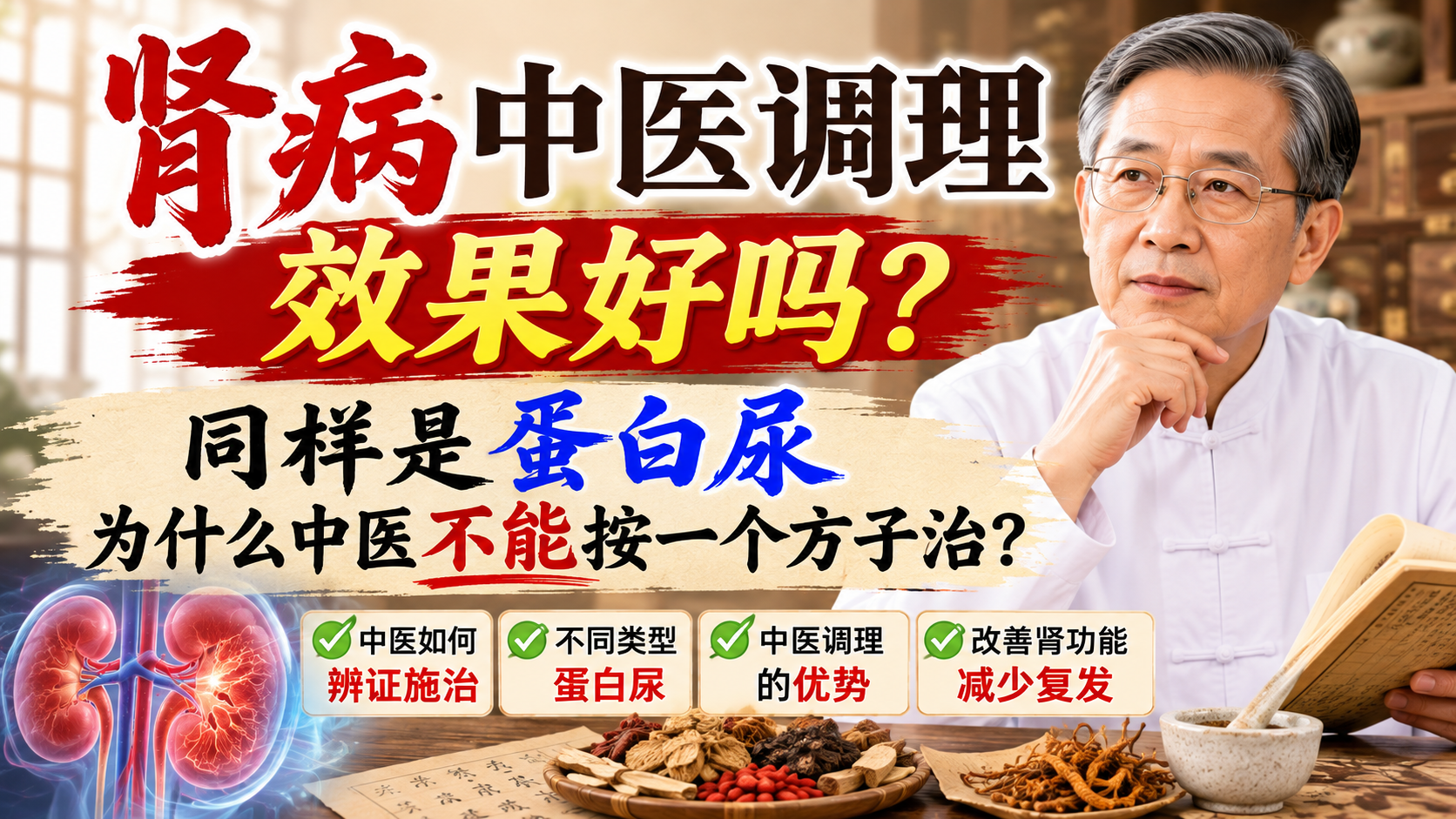 肾病中医调理效果好吗？同样是蛋白尿为什么中医不能按一个方子治？