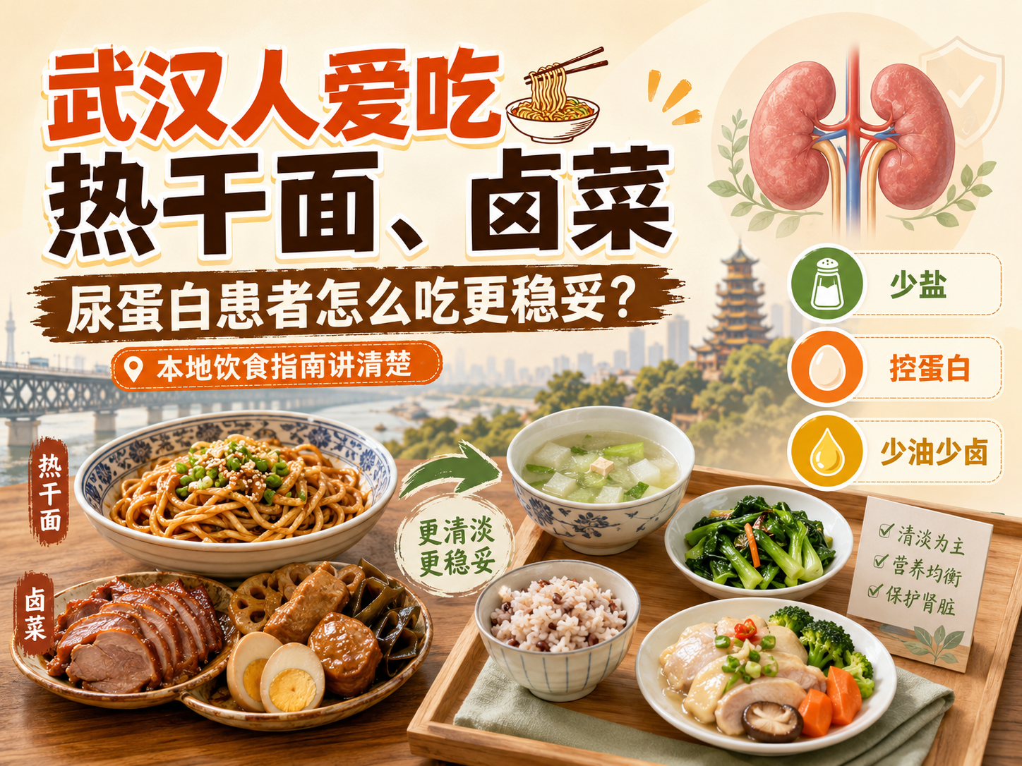 武汉人爱吃热干面、卤菜，尿蛋白患者怎么吃更稳妥？这份本地饮食指南讲清楚
