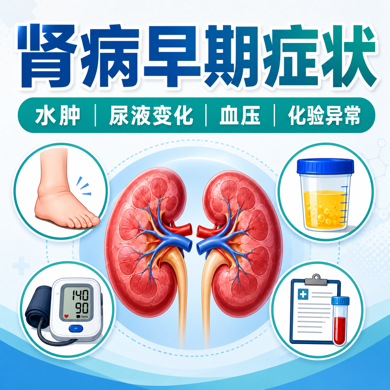 肾病早期症状｜重点解读水肿、尿液变化、血压与化验异常，并说明就医注意事项