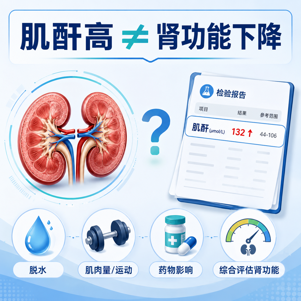 肌酐高就是肾功能下降吗？先把这几个影响因素分清楚