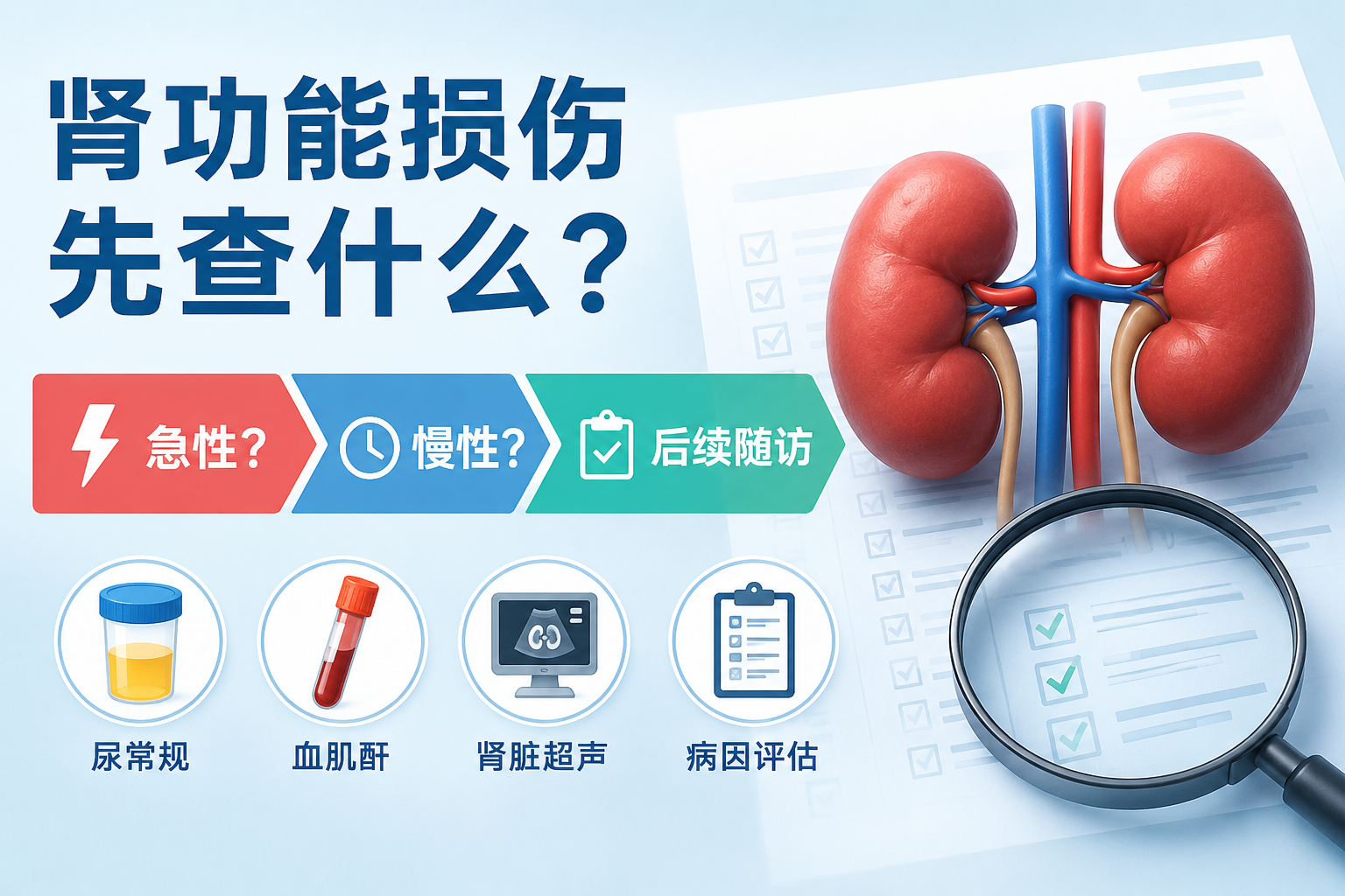 发现肾功能损伤后，先查什么？从急慢性鉴别到后续随访
