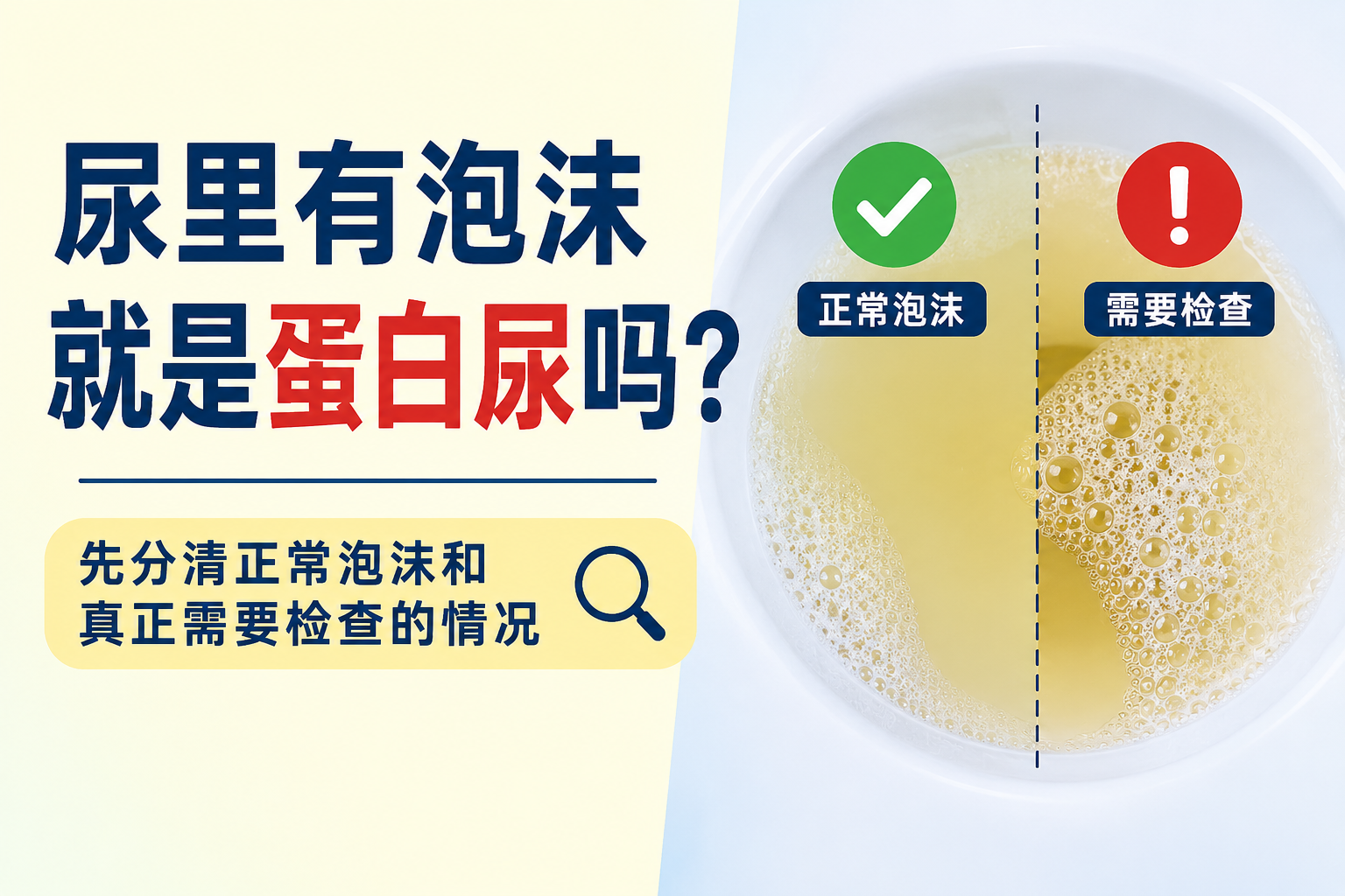 尿里有泡沫就是蛋白尿吗？先分清正常泡沫和真正需要检查的情况