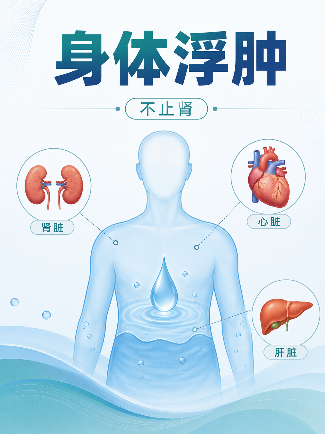 身体浮肿是什么原因？不只是肾不好，心脏、肝脏等问题也要考虑