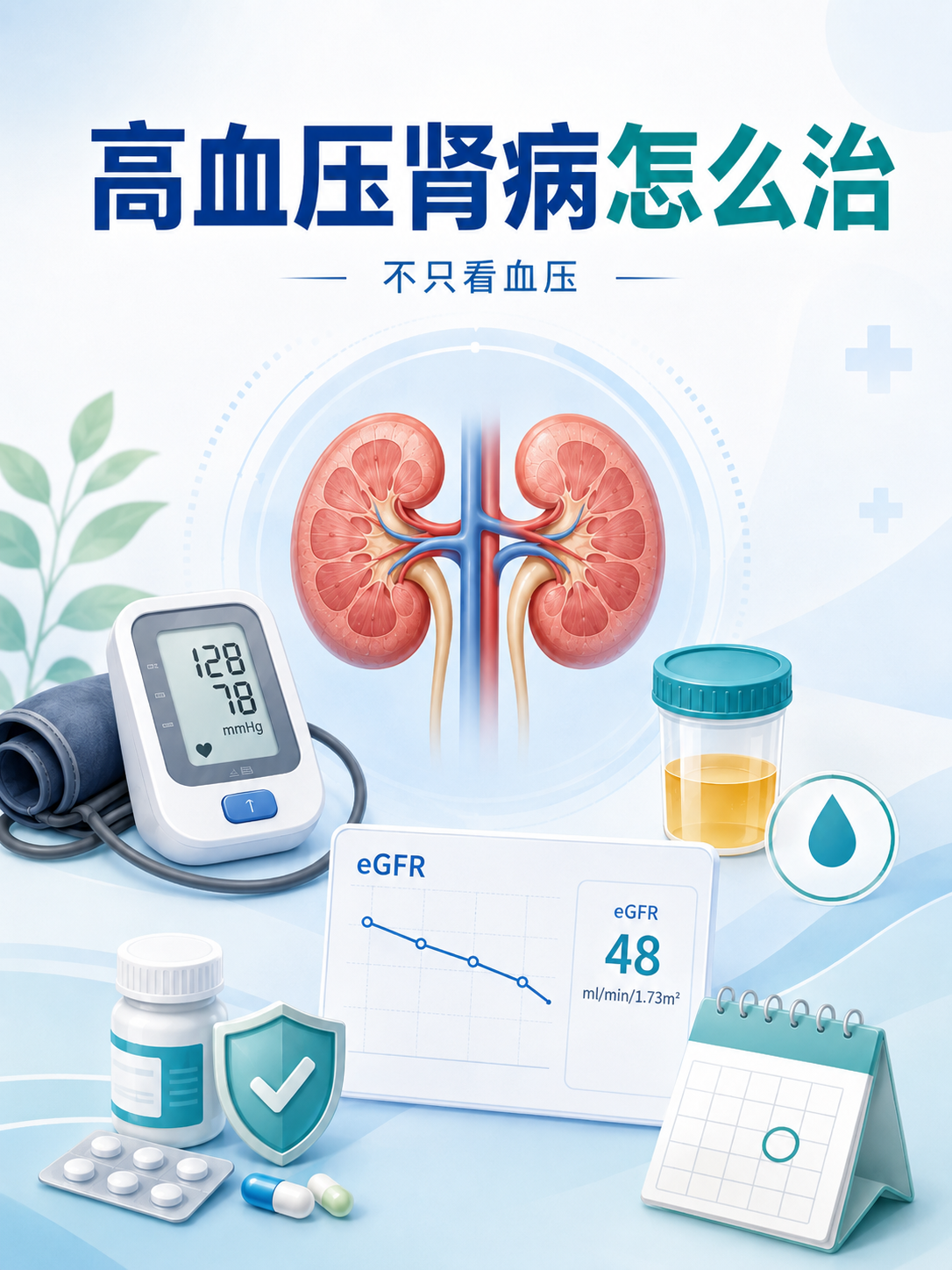 高血压肾病怎么治？别只盯一个血压数字，还要看白蛋白尿和eGFR