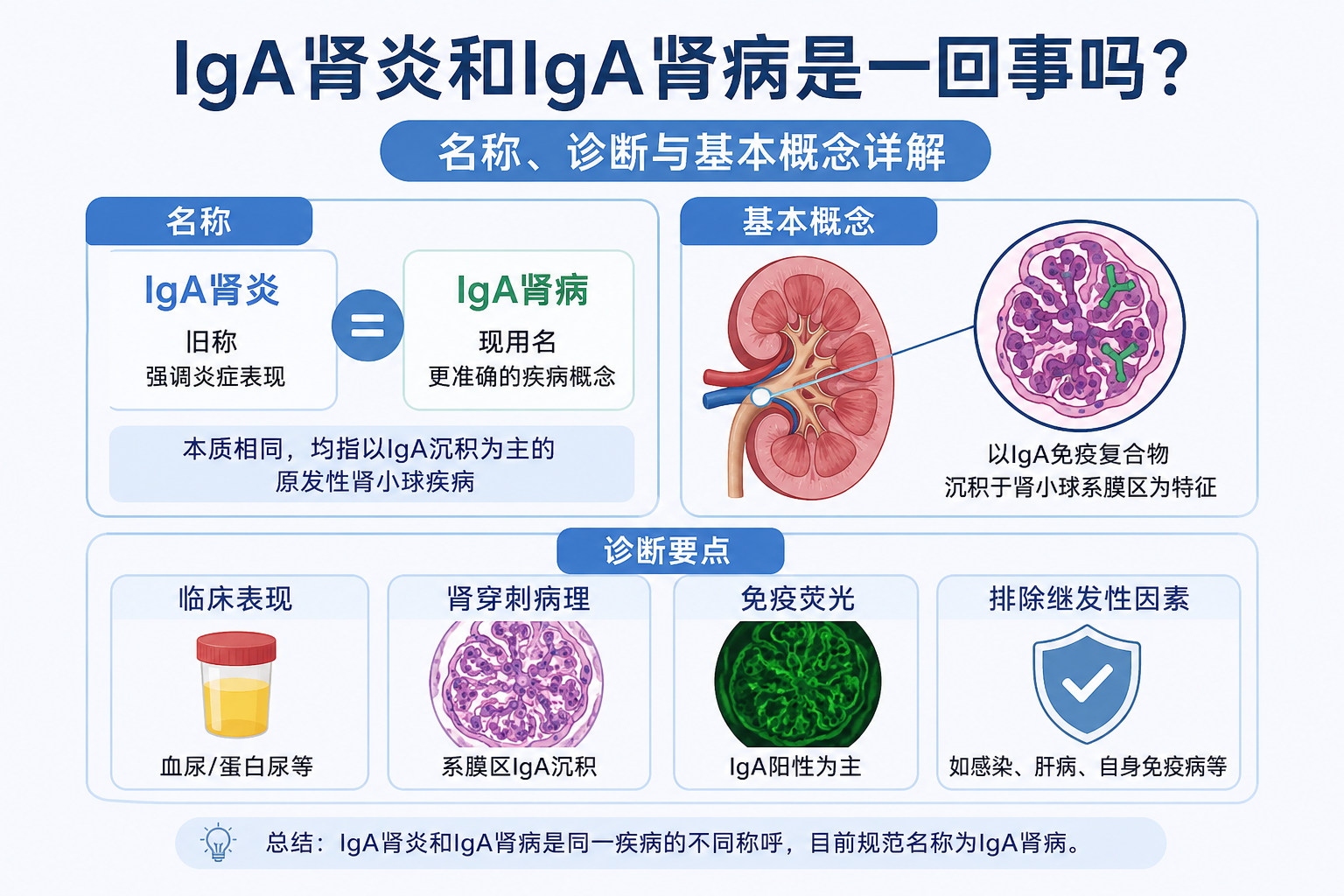 IgA肾炎和IgA肾病是一回事吗？名称、诊断与基本概念详解