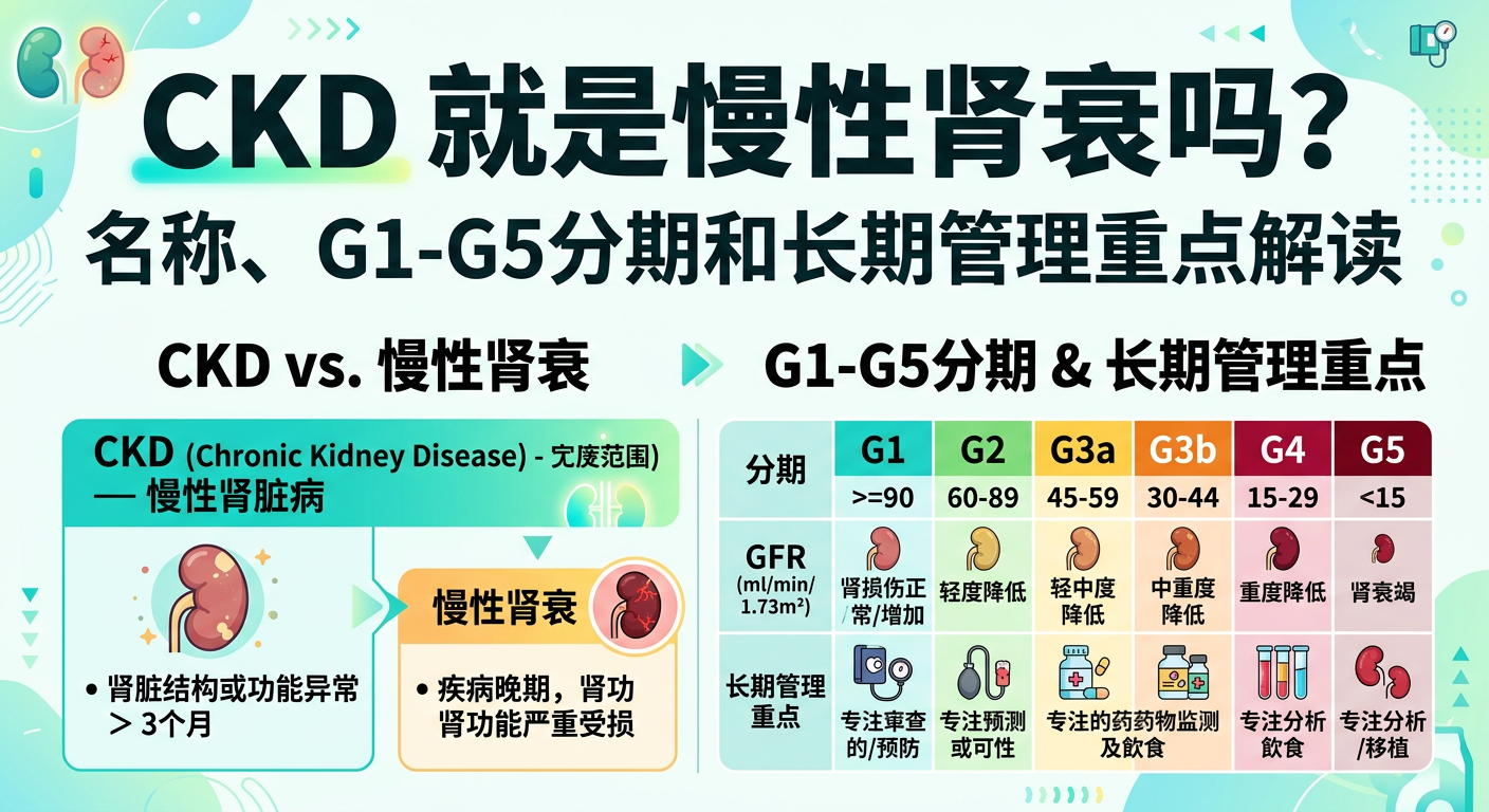 CKD就是慢性肾衰吗？名称、G1—G5分期和长期管理重点解读