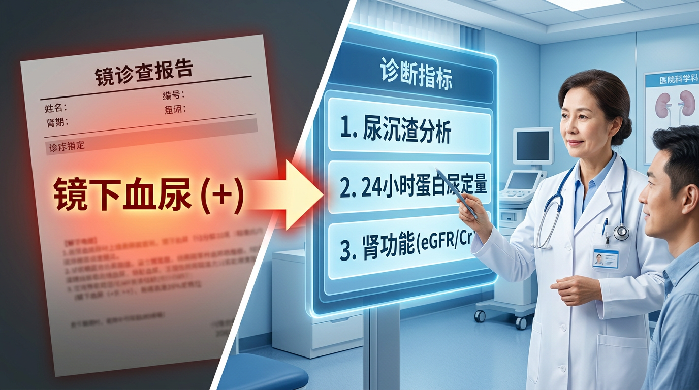 体检查出镜下血尿怎么办？尿沉渣、蛋白尿和肾功能要这样看
