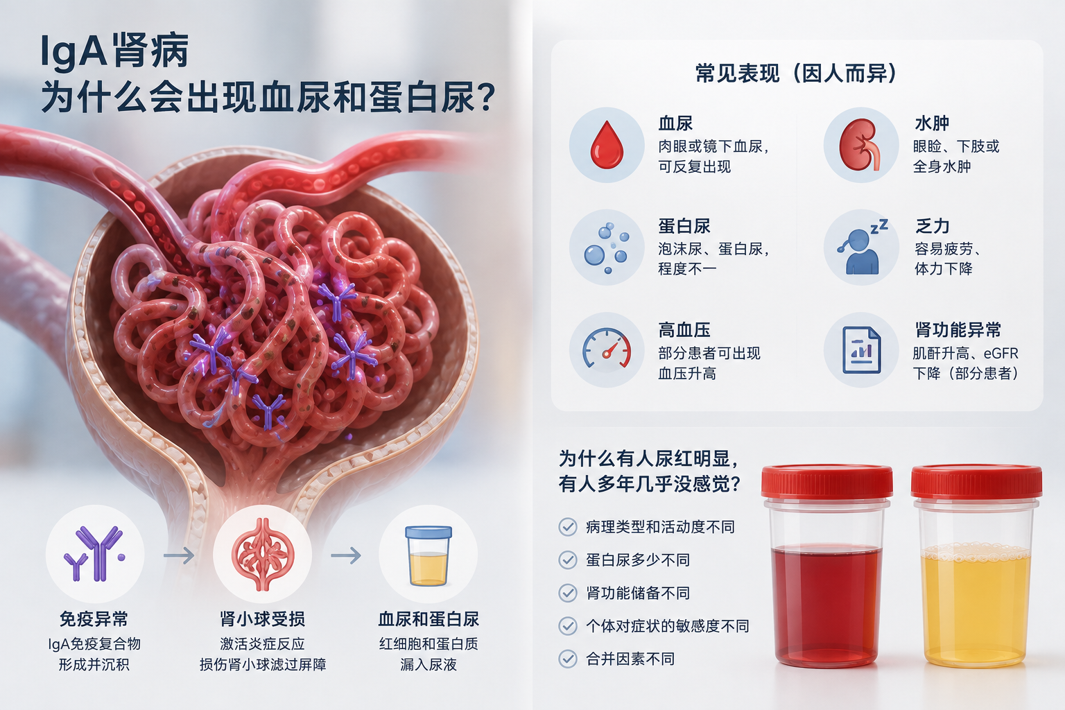 IgA肾病有哪些症状｜为什么有人尿红明显，有人多年几乎没感觉？