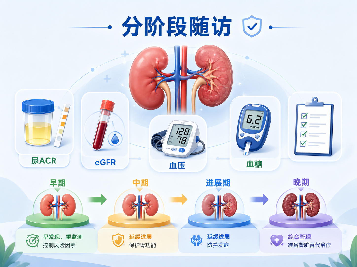 糖尿病肾病复查项目有哪些？不同阶段随访重点不一样