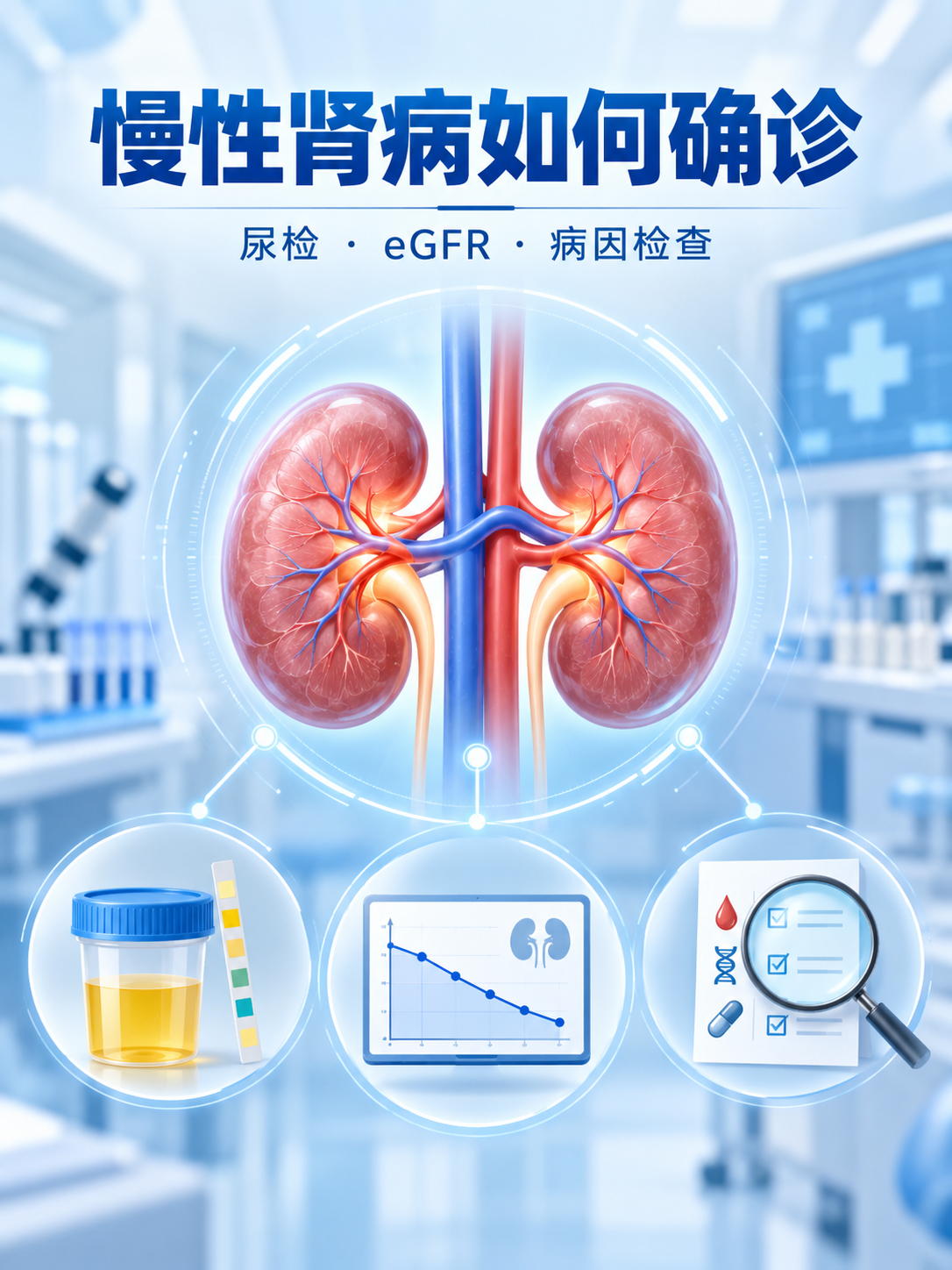 慢性肾病如何确诊？尿检、eGFR和病因检查分别看什么