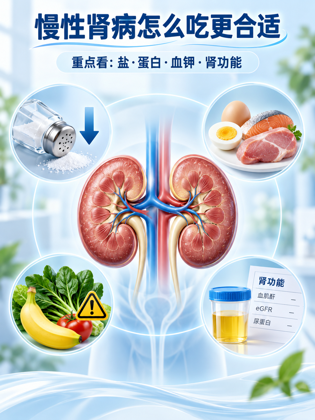 慢性肾病怎么吃更合适？先别急着忌口，重点看这几项