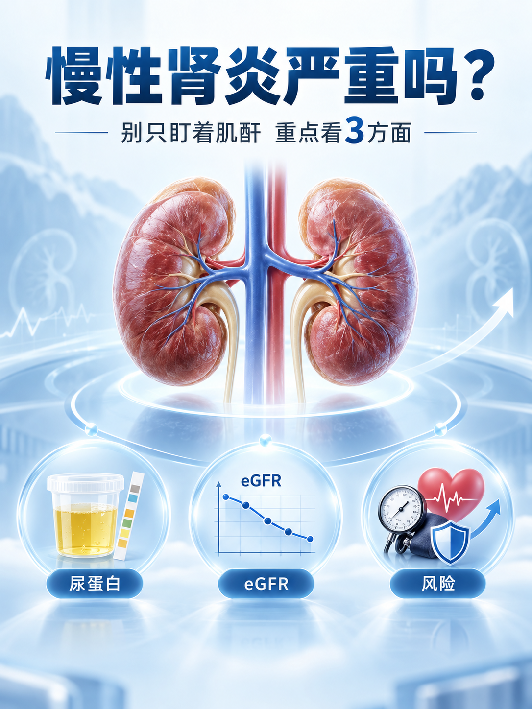 慢性肾炎严重吗？别只盯着肌酐，真正要看这3方面