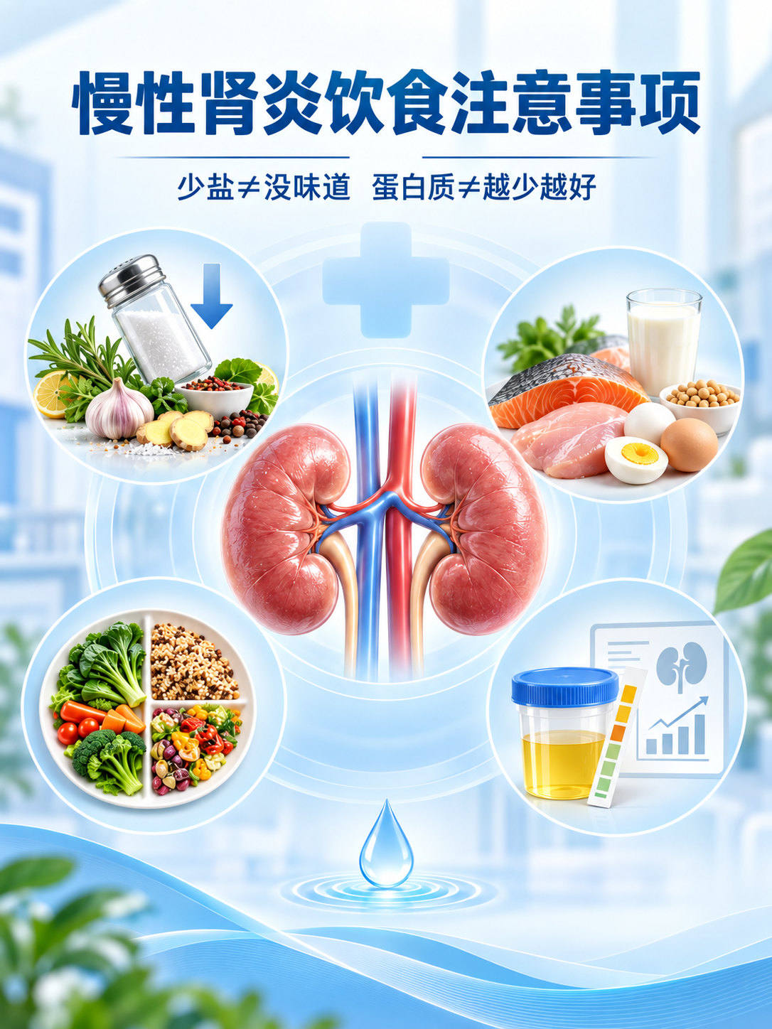 慢性肾炎饮食注意事项：少盐不等于没味道，蛋白质也不是越少越好