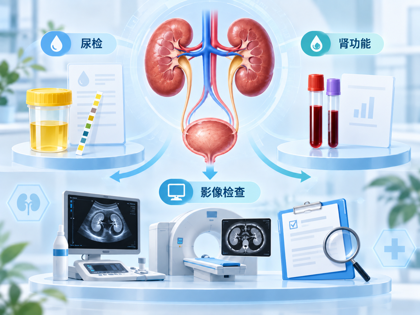 肾功能不全需要做哪些检查？先看尿检和肾功能，再按病因选择影像与进一步检查