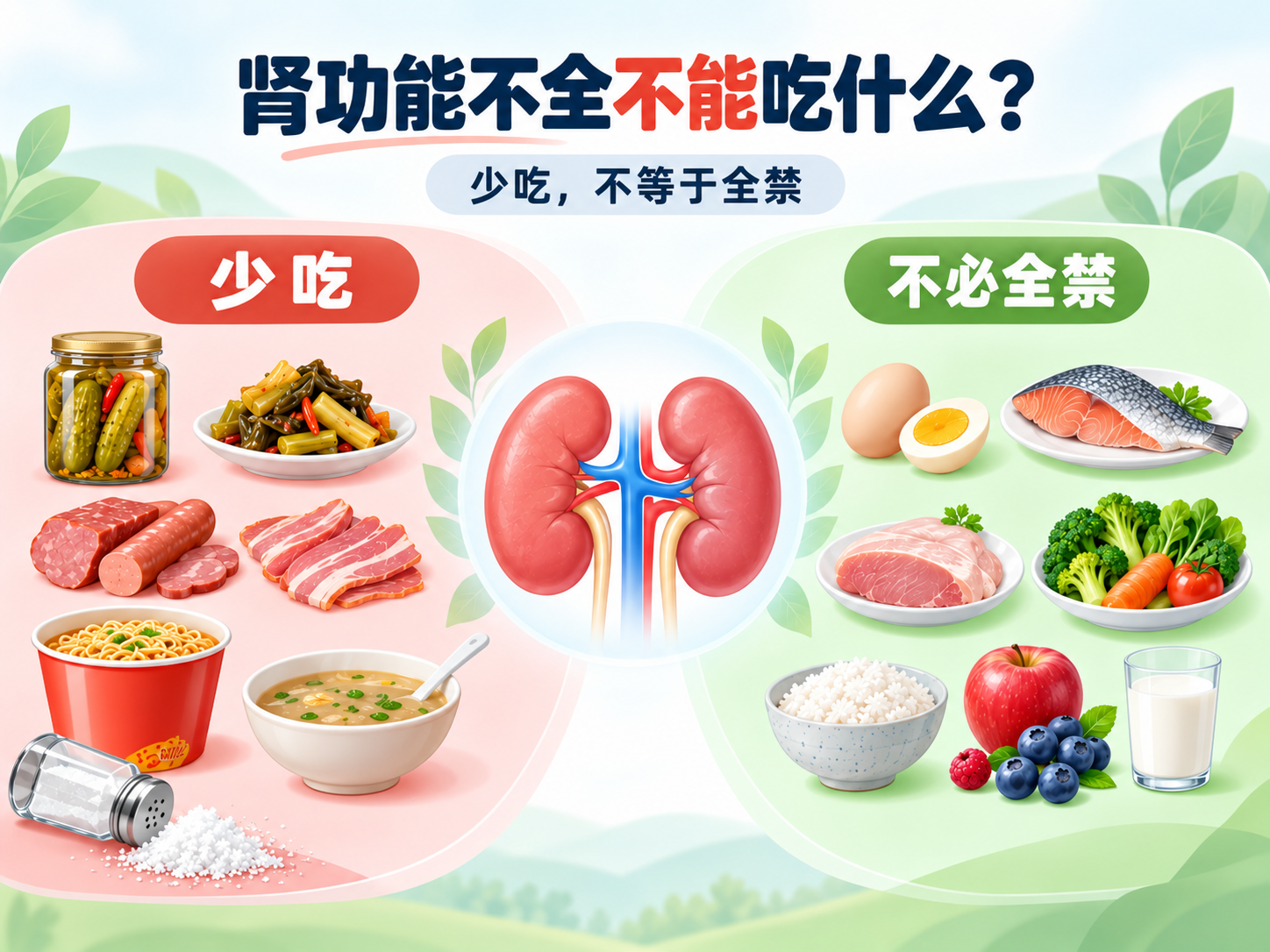 肾功能不全不能吃什么？哪些要少吃，哪些不必一概禁用