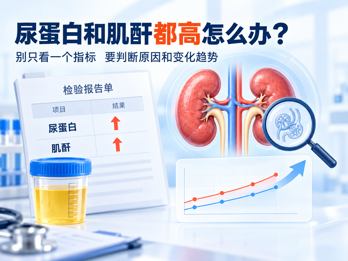 尿蛋白和肌酐都高怎么办？别只看一个指标，要判断原因和变化趋势