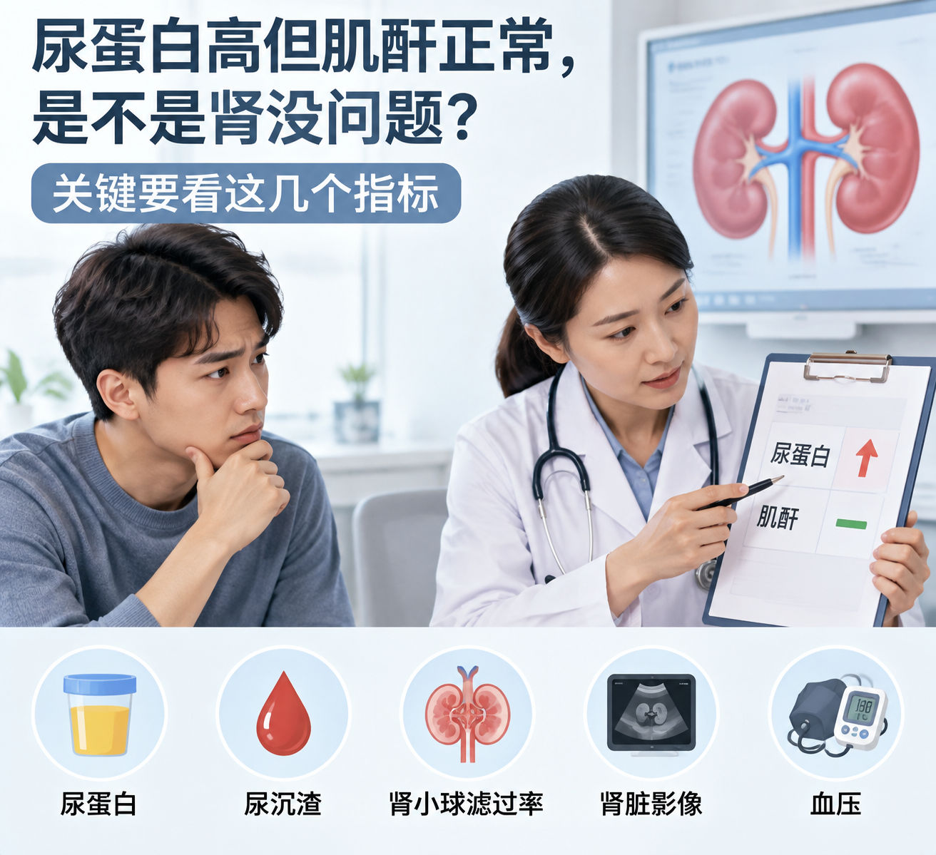 尿蛋白高但肌酐正常，是不是肾没问题？关键要看这几个指标