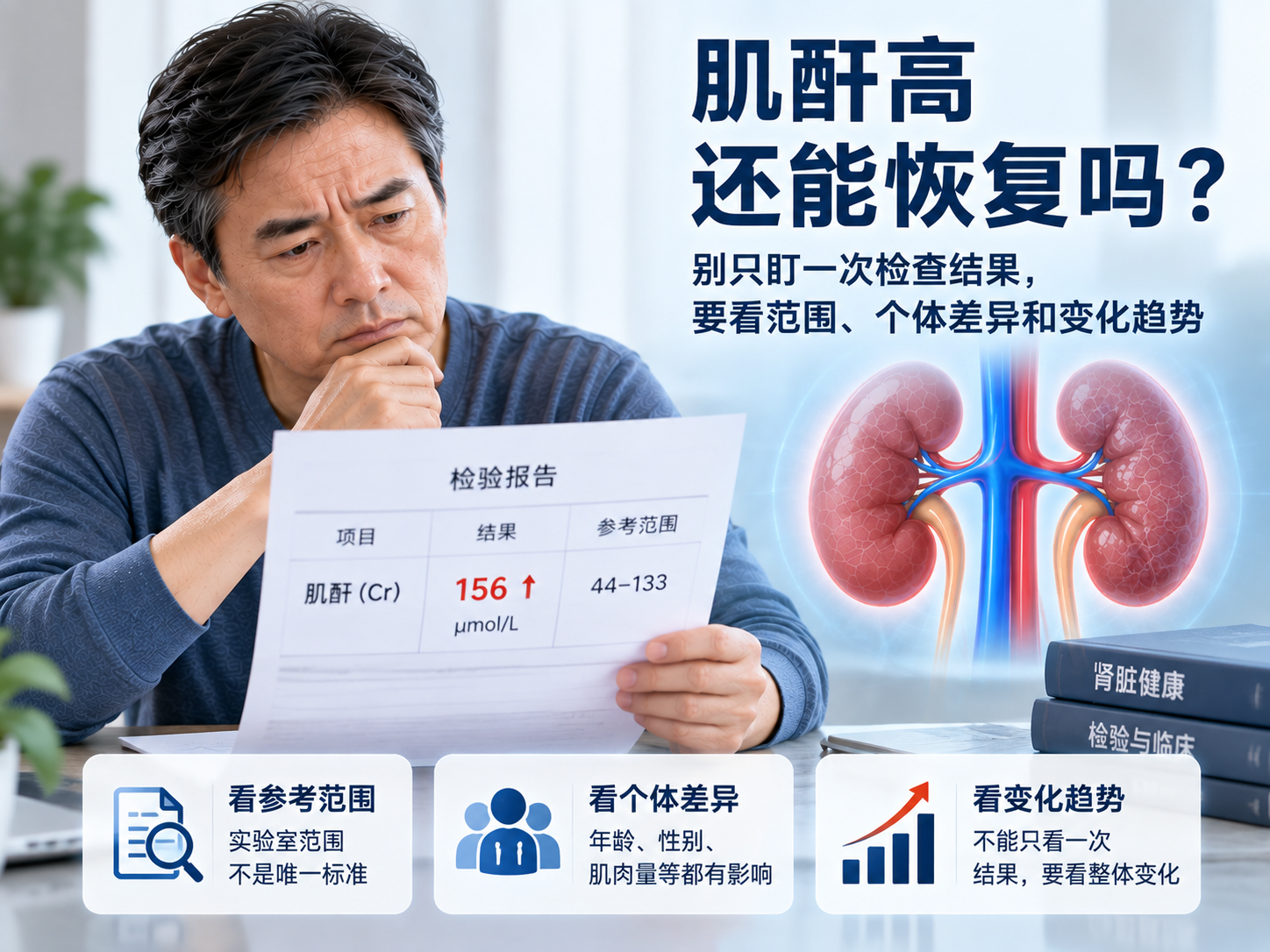 肌酐高还能恢复吗？别只盯一次检查结果，要看范围、个体差异和变化趋势