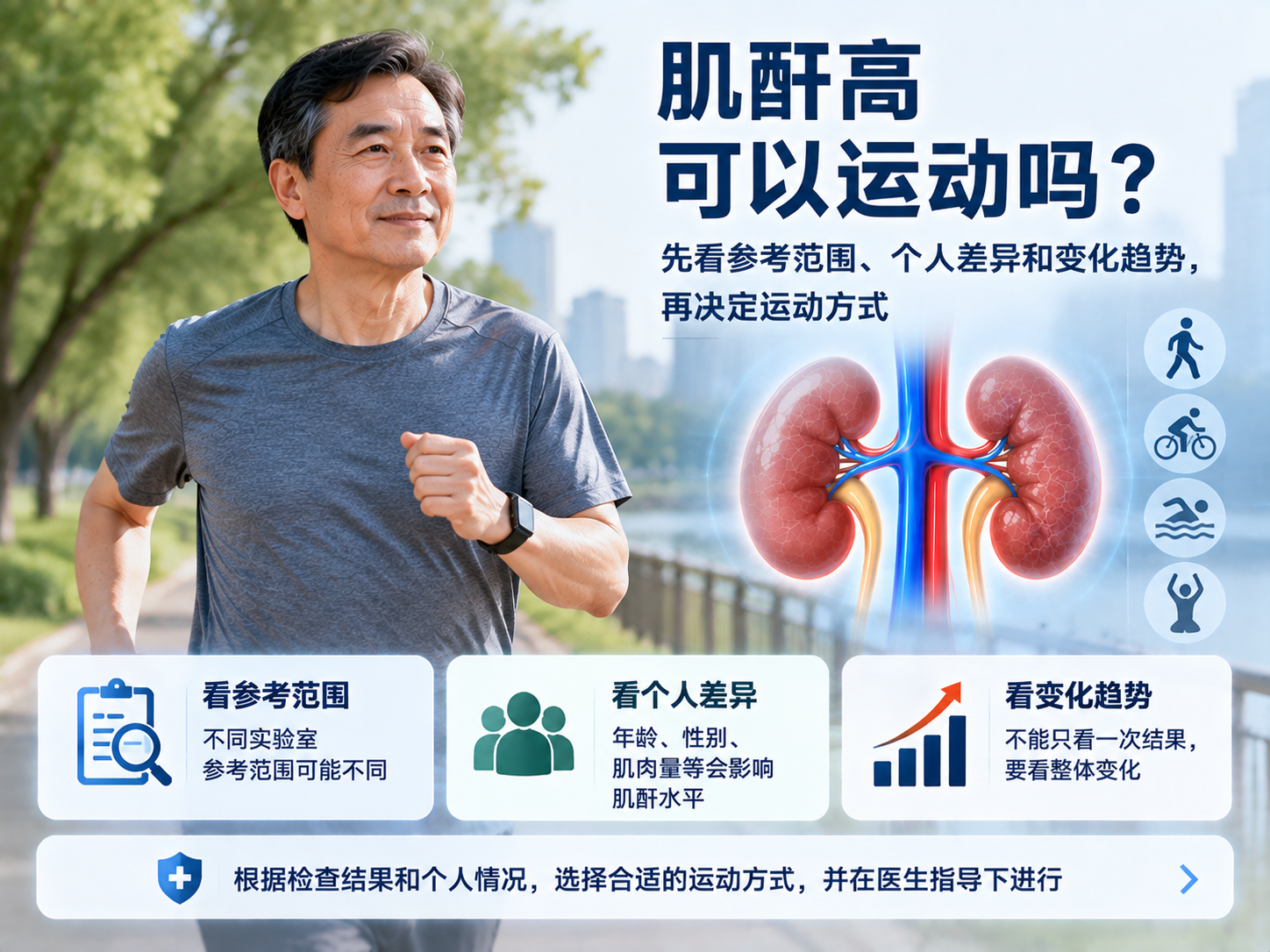肌酐高可以运动吗？先看参考范围、个人差异和变化趋势，再决定运动方式