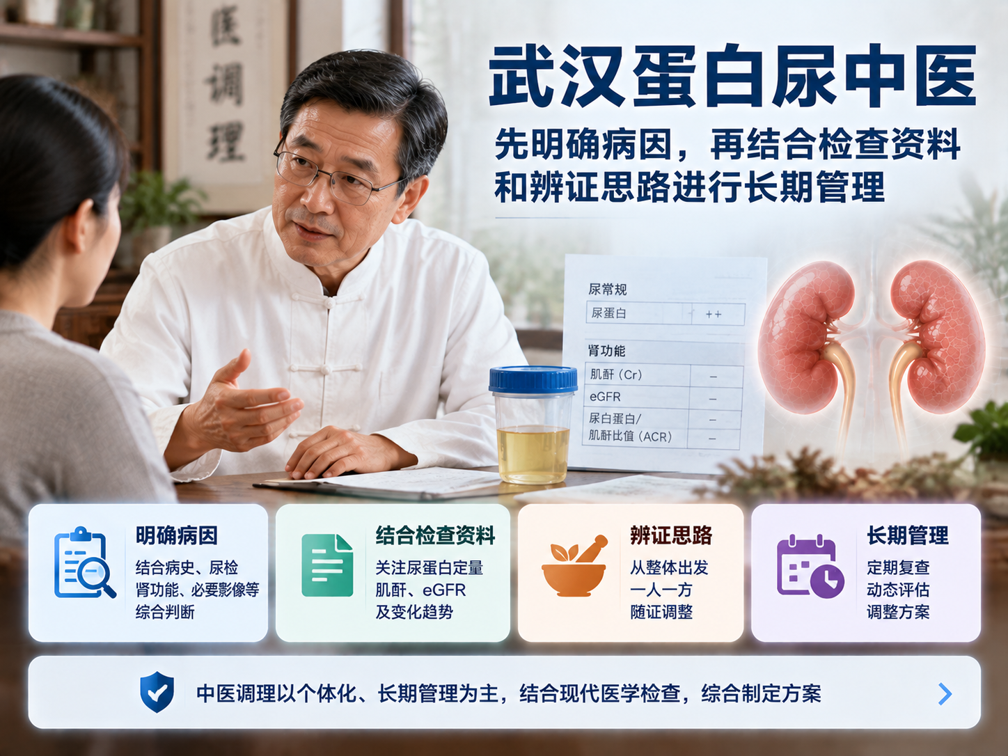 武汉蛋白尿中医：先明确病因，再结合检查资料和辨证思路进行长期管理
