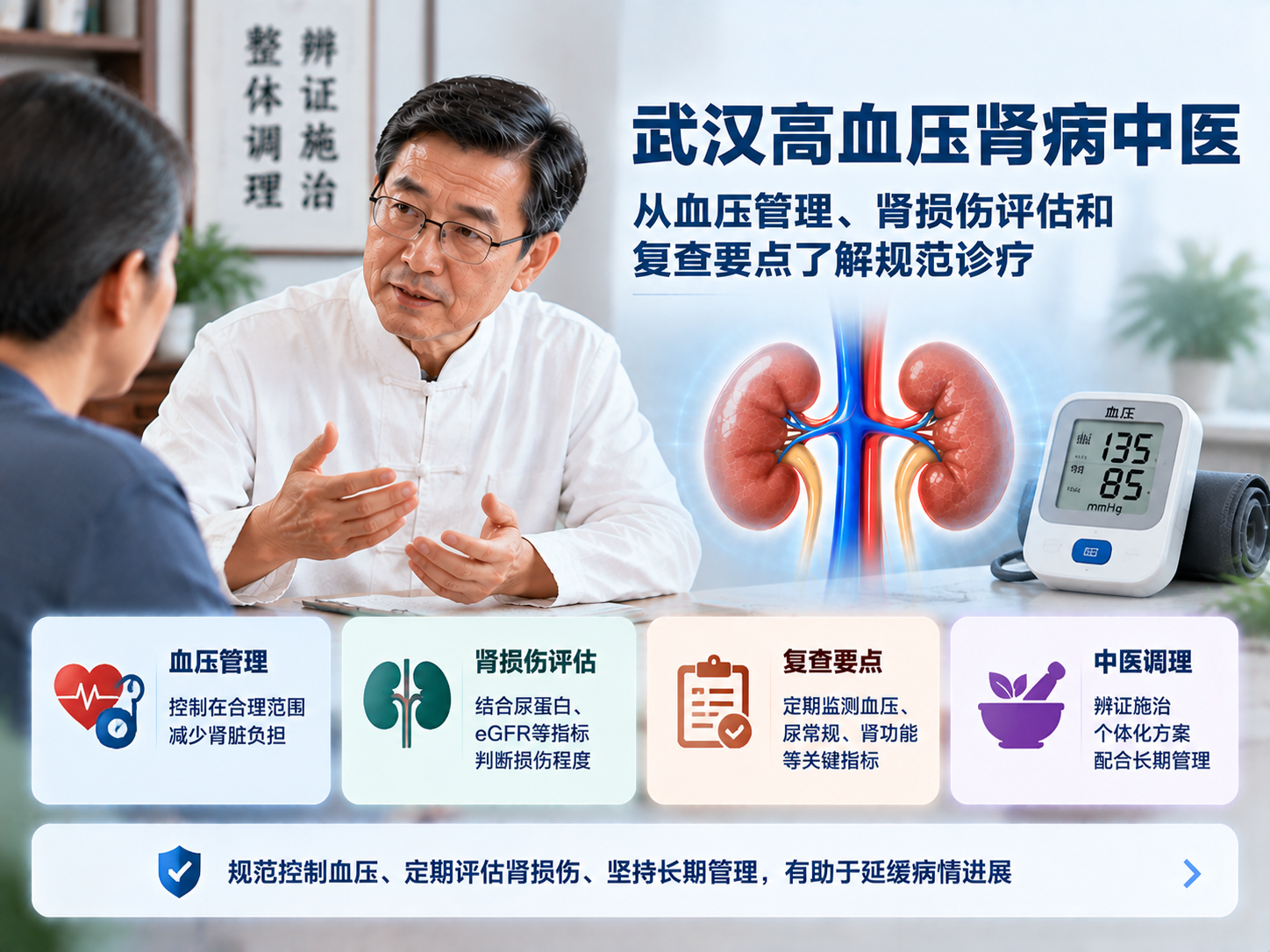 武汉高血压肾病中医：从血压管理、肾损伤评估和复查要点了解规范诊疗