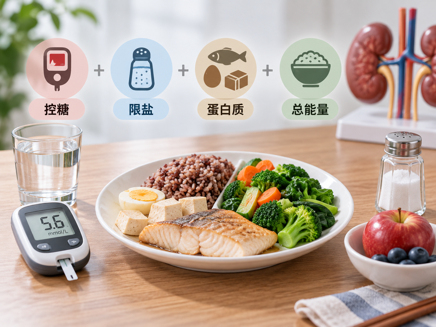 糖尿病肾病怎么吃？控糖、限盐、蛋白质和总能量要一起考虑