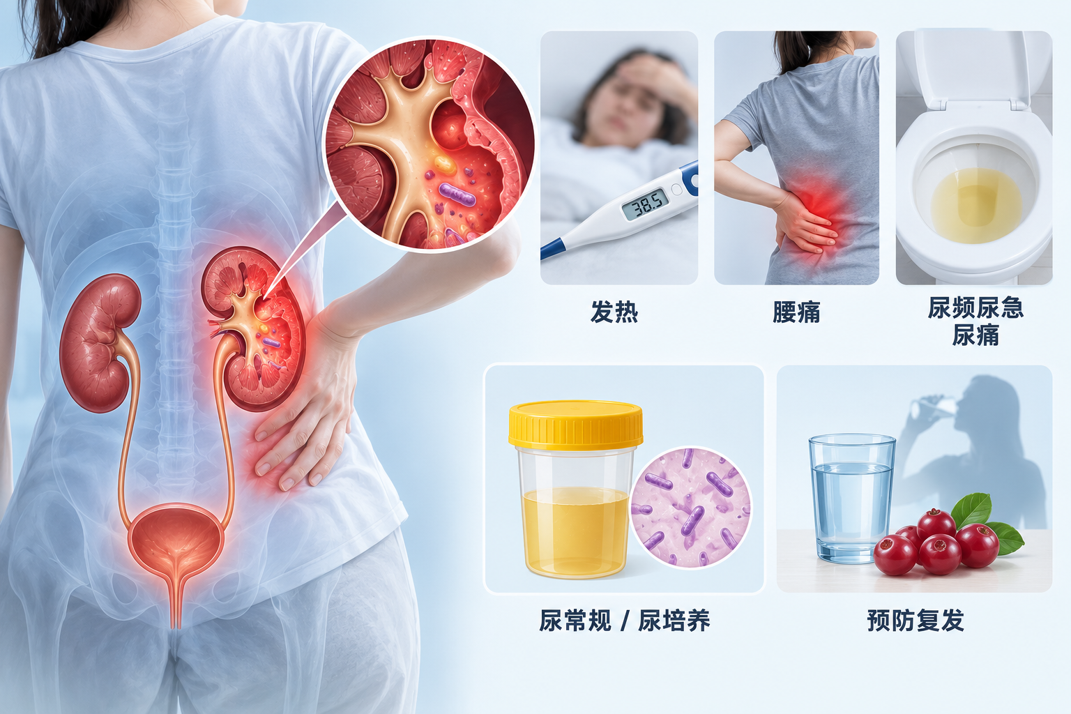 肾盂肾炎有什么症状？从发热、腰痛到尿培养和复发预防讲清楚