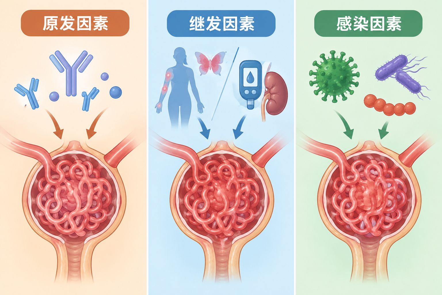 肾小球肾炎是什么原因引起的？原发、继发和感染因素要分开看